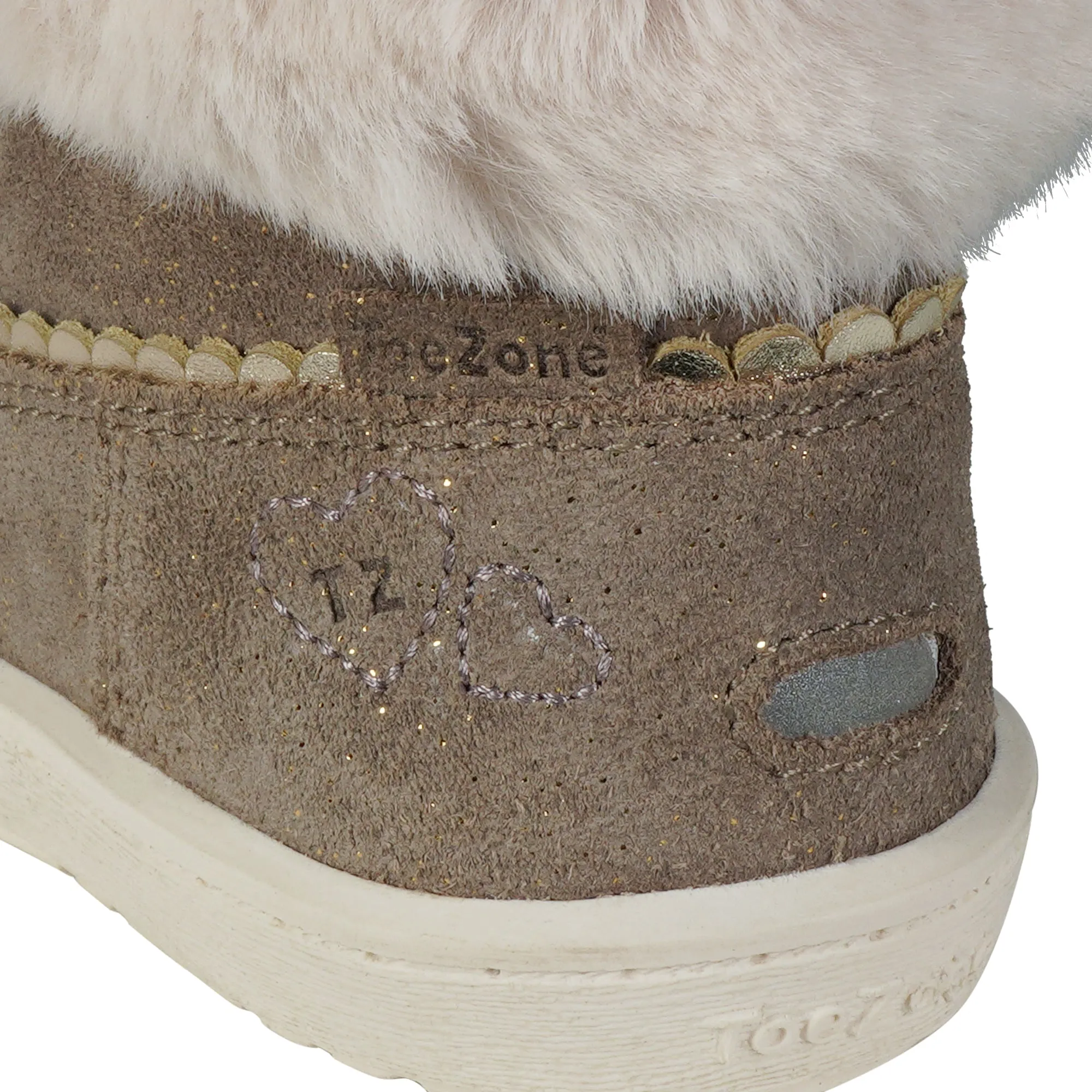 FAITH -  Girls' Brown Suede Fur Boot (Available in Half Sizes)