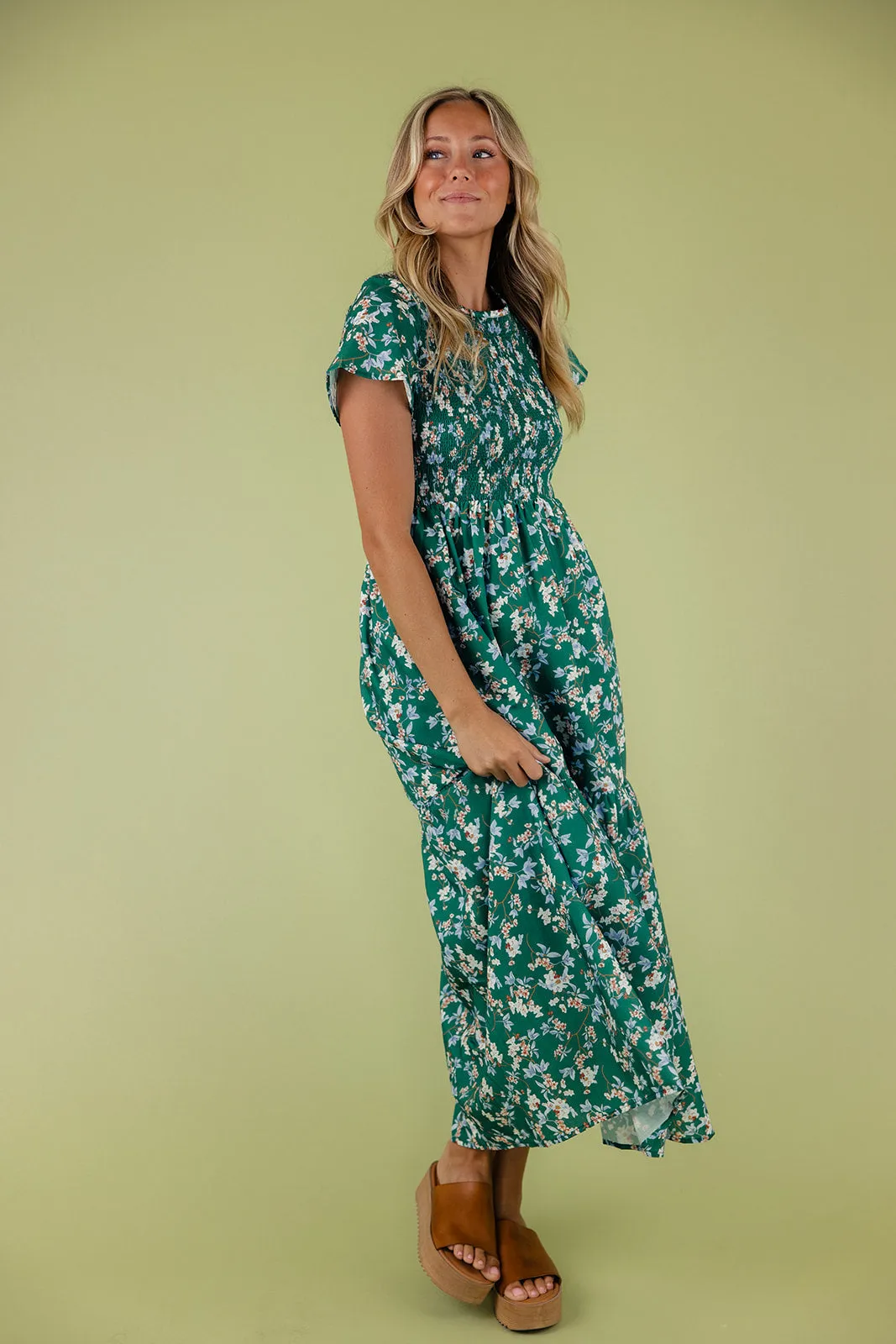 Falling In Love Smocked Maxi