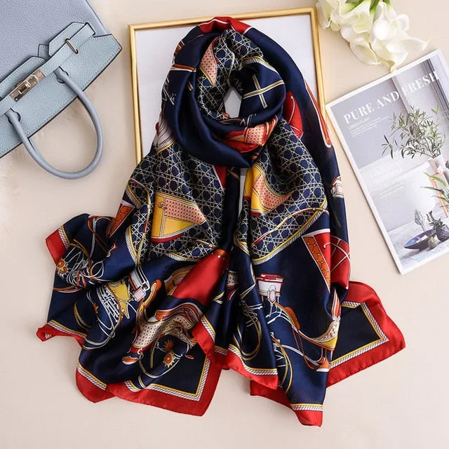 Fashion Silk Scarf Printed Bandana Shawl #LZ241