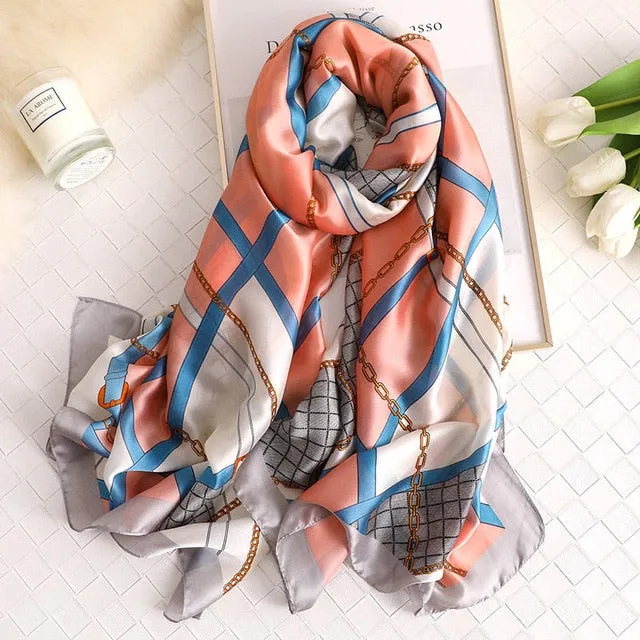 Fashion Silk Scarf Printed Bandana Shawl #LZ241