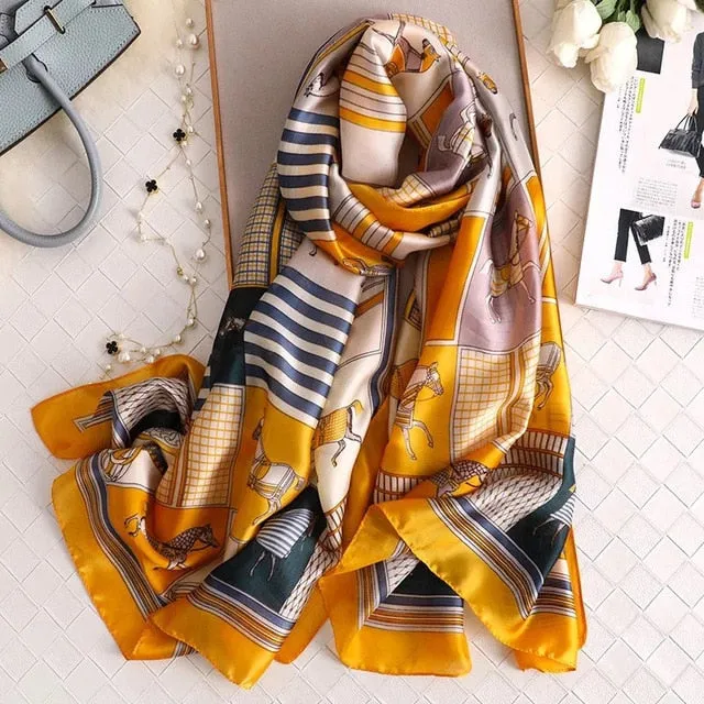 Fashion Silk Scarf Printed Bandana Shawl #LZ241