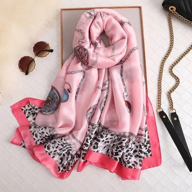 Fashion Silk Scarf Printed Bandana Shawl #LZ241