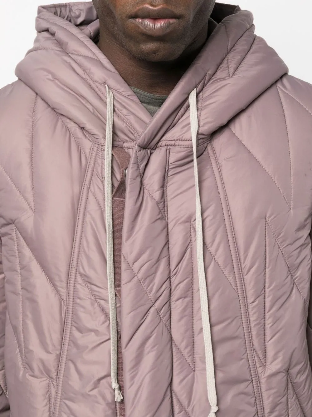 FISHTAIL QUILTED HOODED PARKA COAT