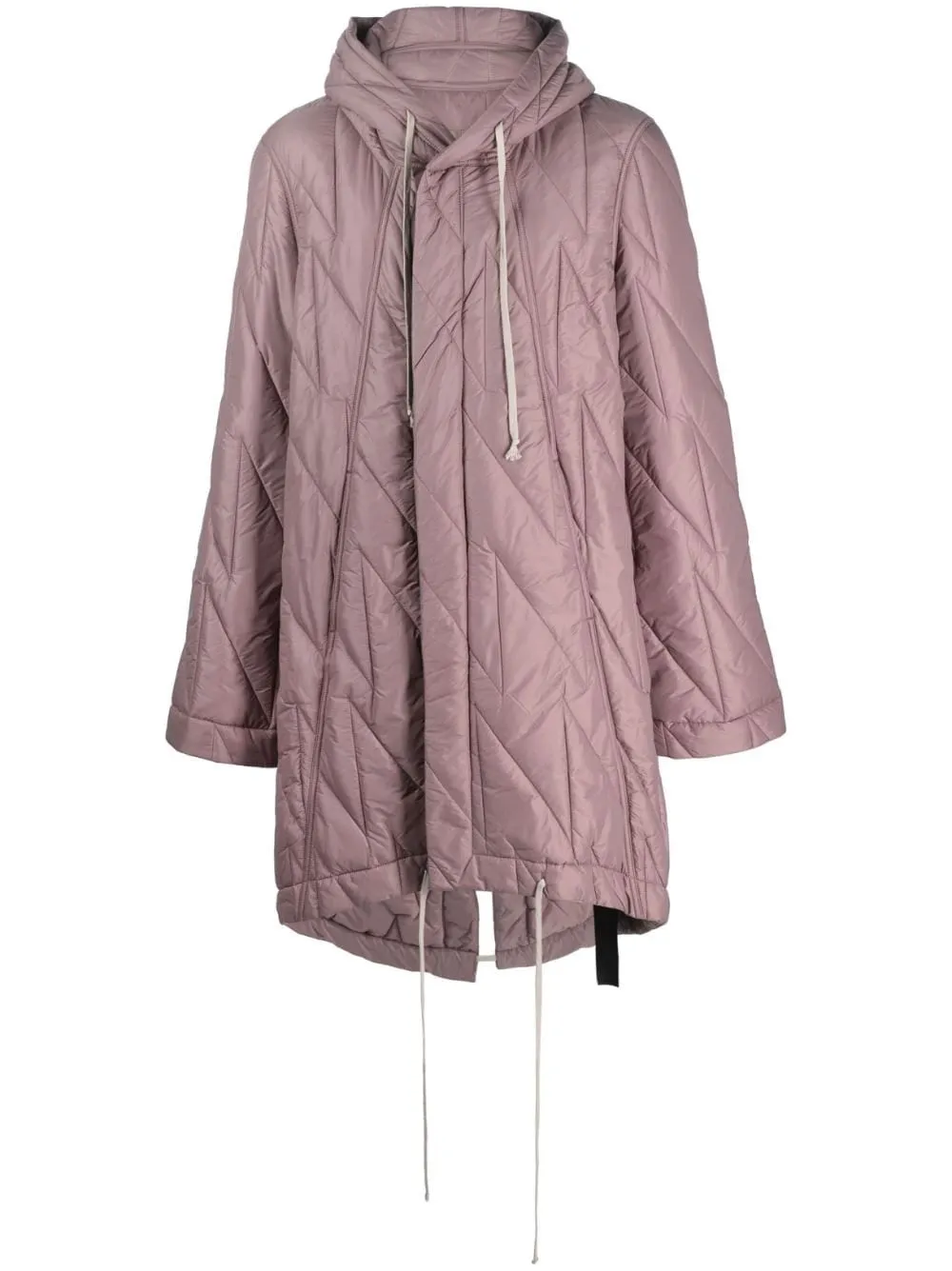 FISHTAIL QUILTED HOODED PARKA COAT