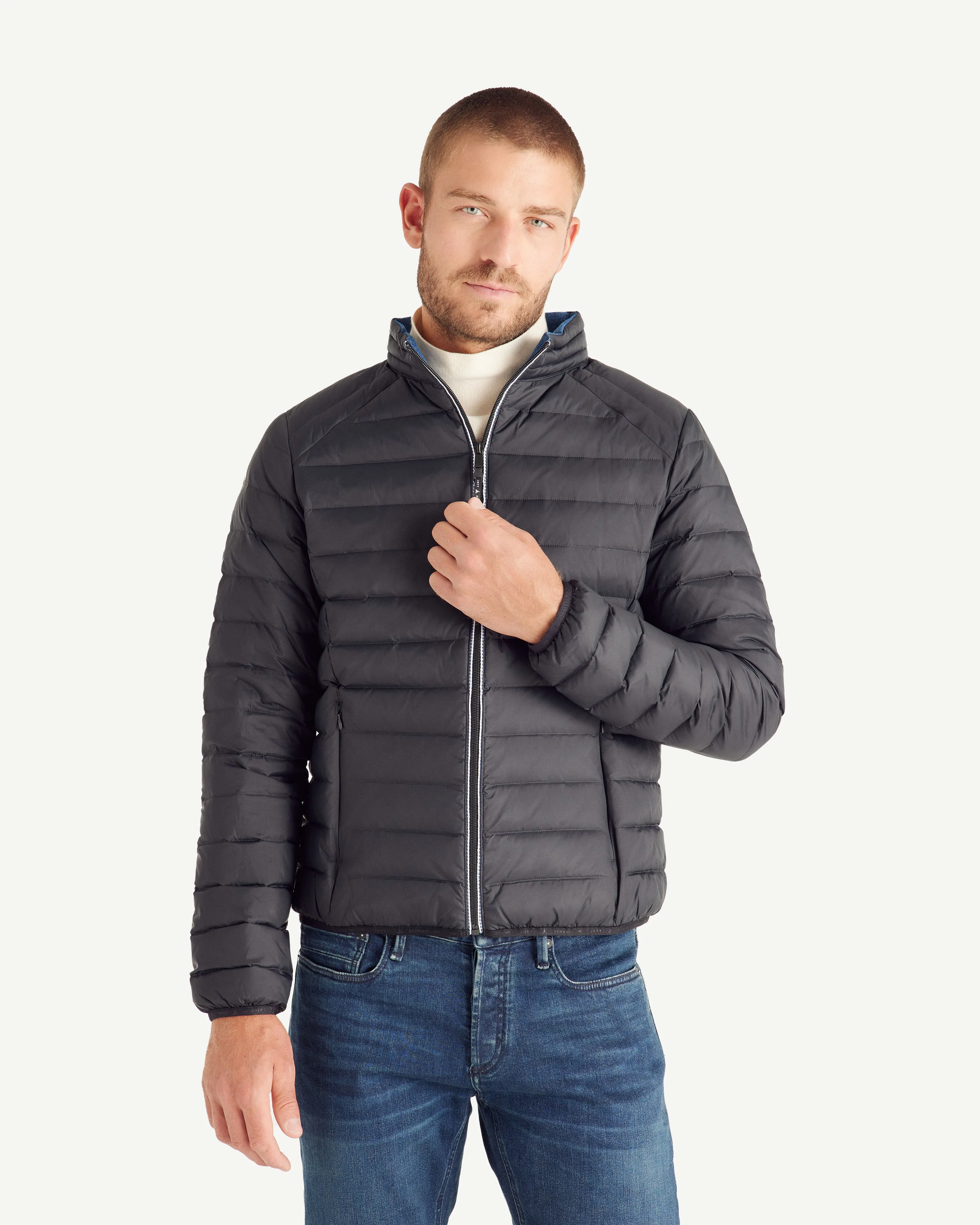 Flight MNW JOTT x DENHAM lightweight down jacket with denim details Black