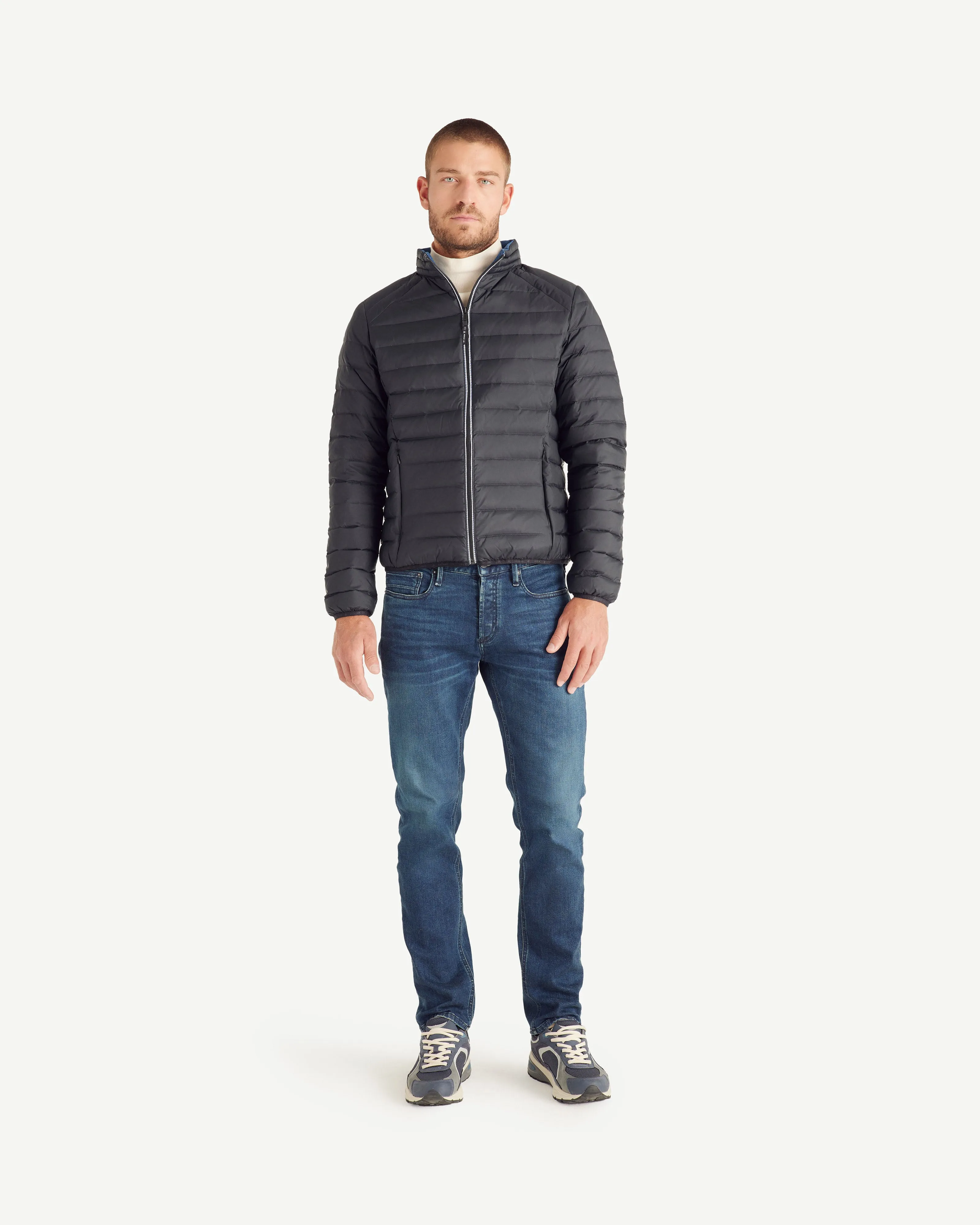 Flight MNW JOTT x DENHAM lightweight down jacket with denim details Black