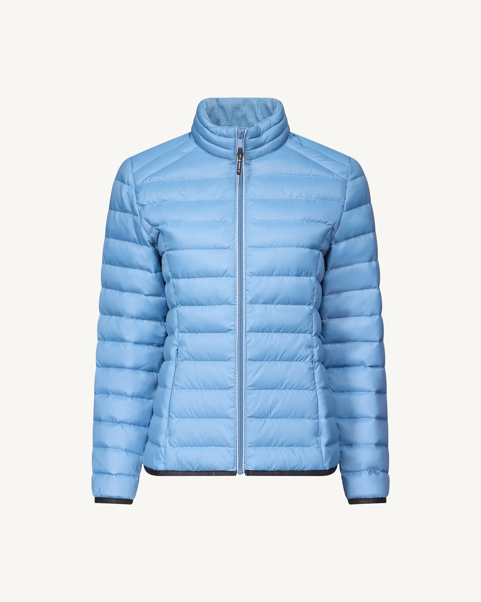 Flight WNW JOTT x DENHAM lightweight down jacket with denim details Washed blue