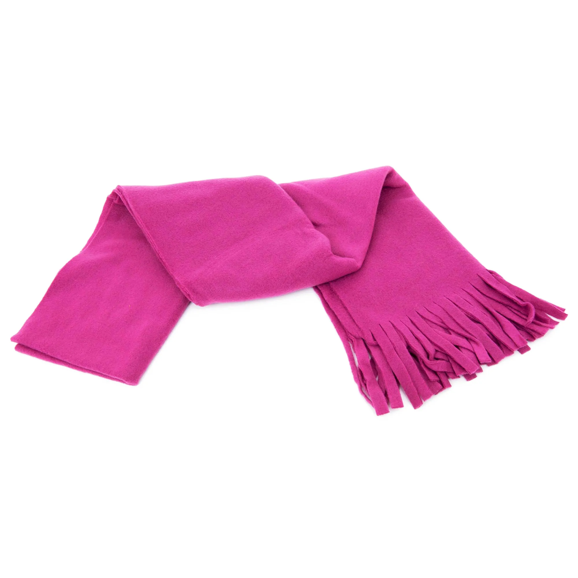 FLOSO Ladies/Womens Plain Thermal Fleece Winter/Ski Scarf With Fringe