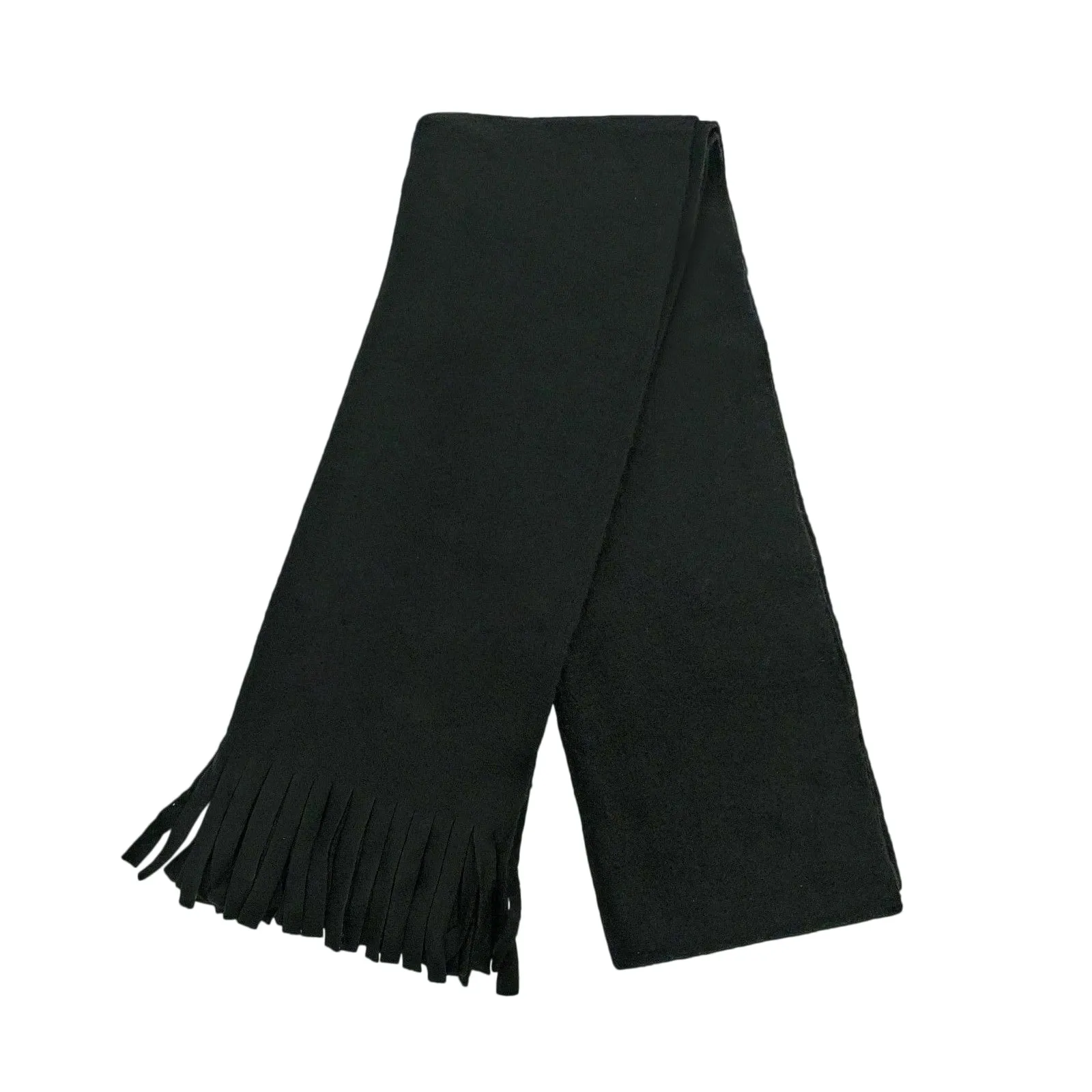 FLOSO Ladies/Womens Plain Thermal Fleece Winter/Ski Scarf With Fringe