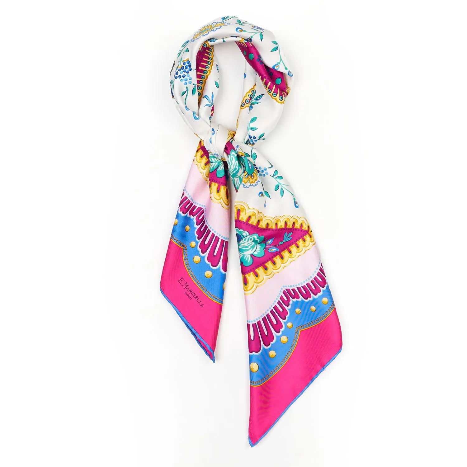 FUCSIA SILK SCARF 90