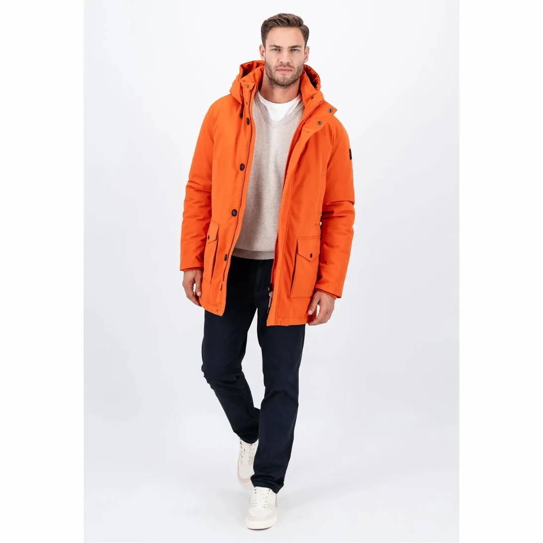 Fynch-Hatton Warm Lined Parka Coat 14102620-304 Flame