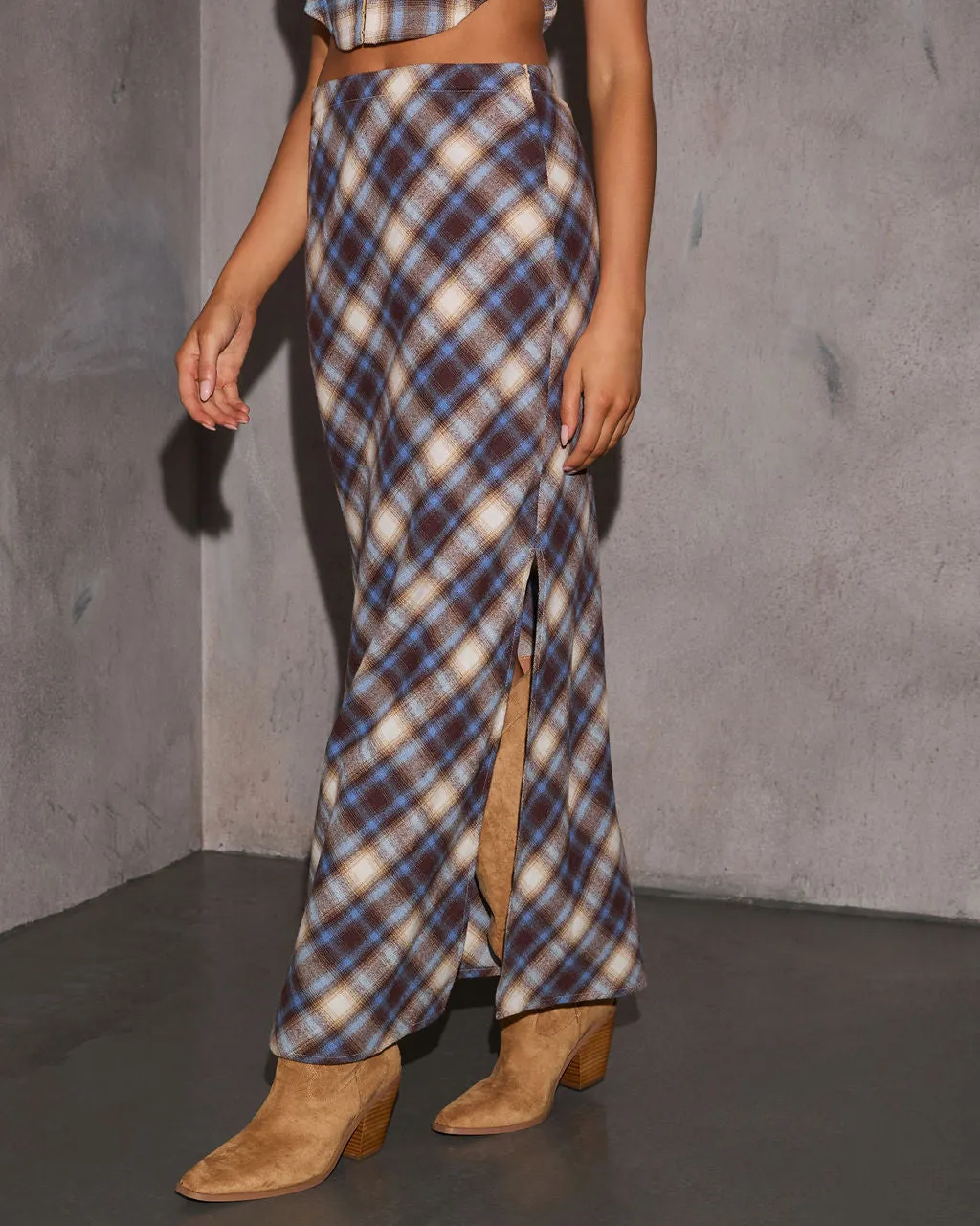 Gaia Plaid Maxi Skirt