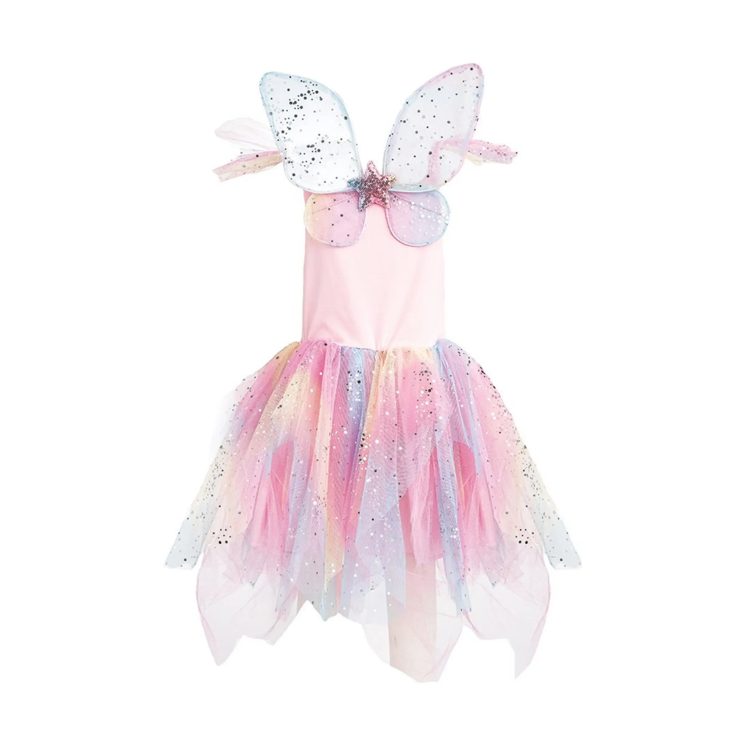 Great Pretenders Rainbow Fairy Dress with Wings Size 3/4