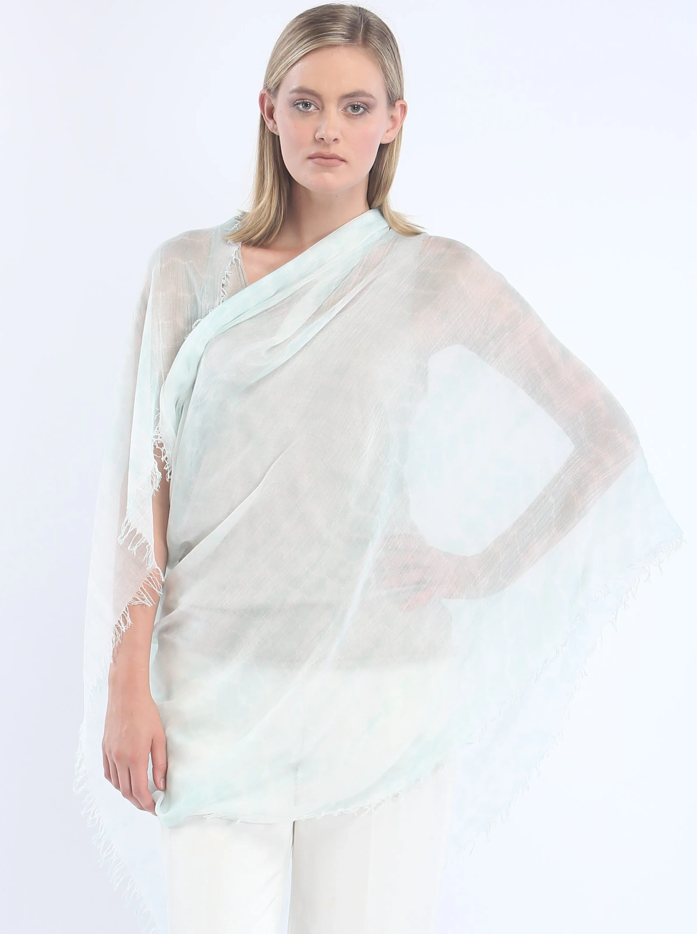 Hand Dyed Tissue Fine Modal Scarf - Waves