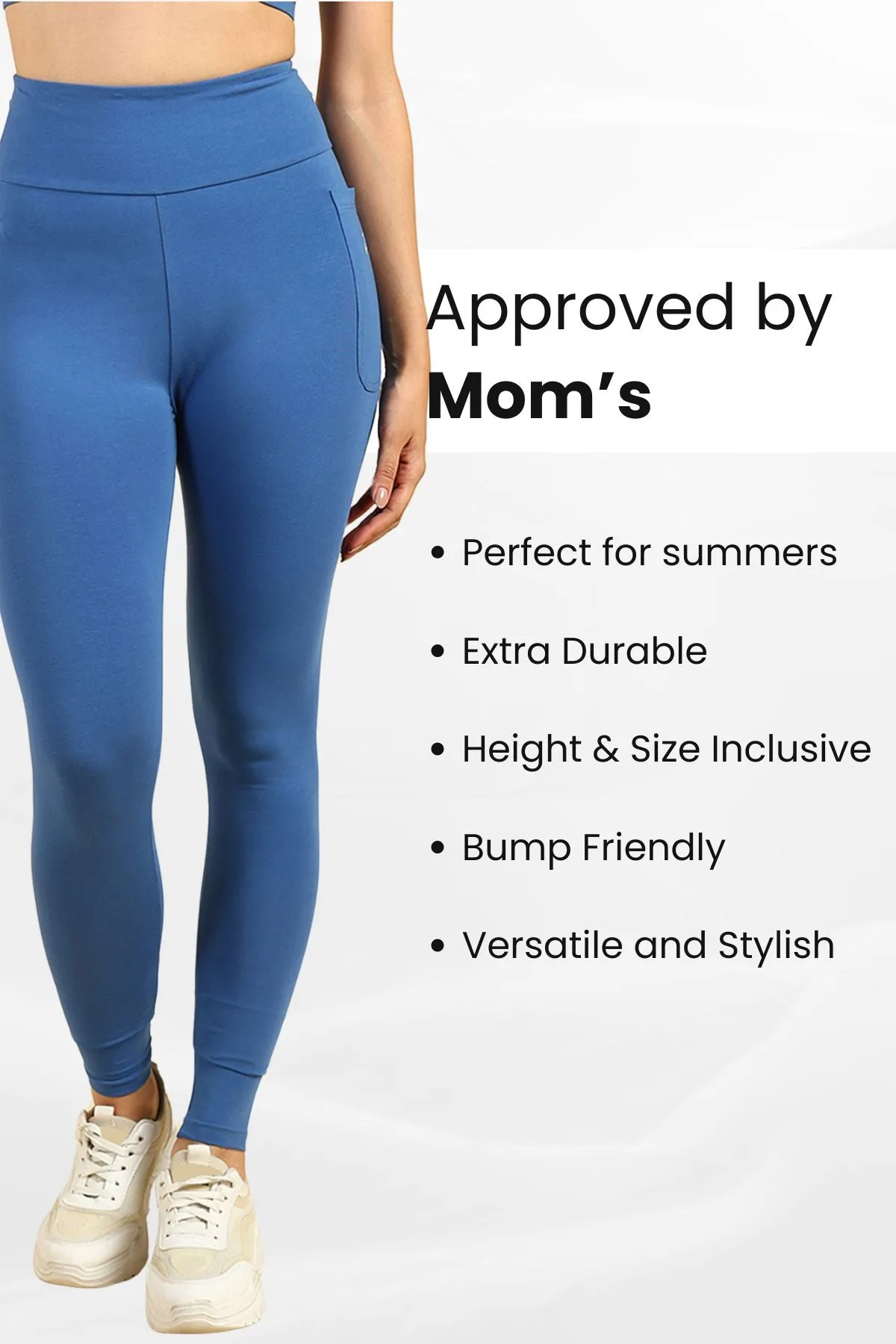 High Waist Blue Mom Legging