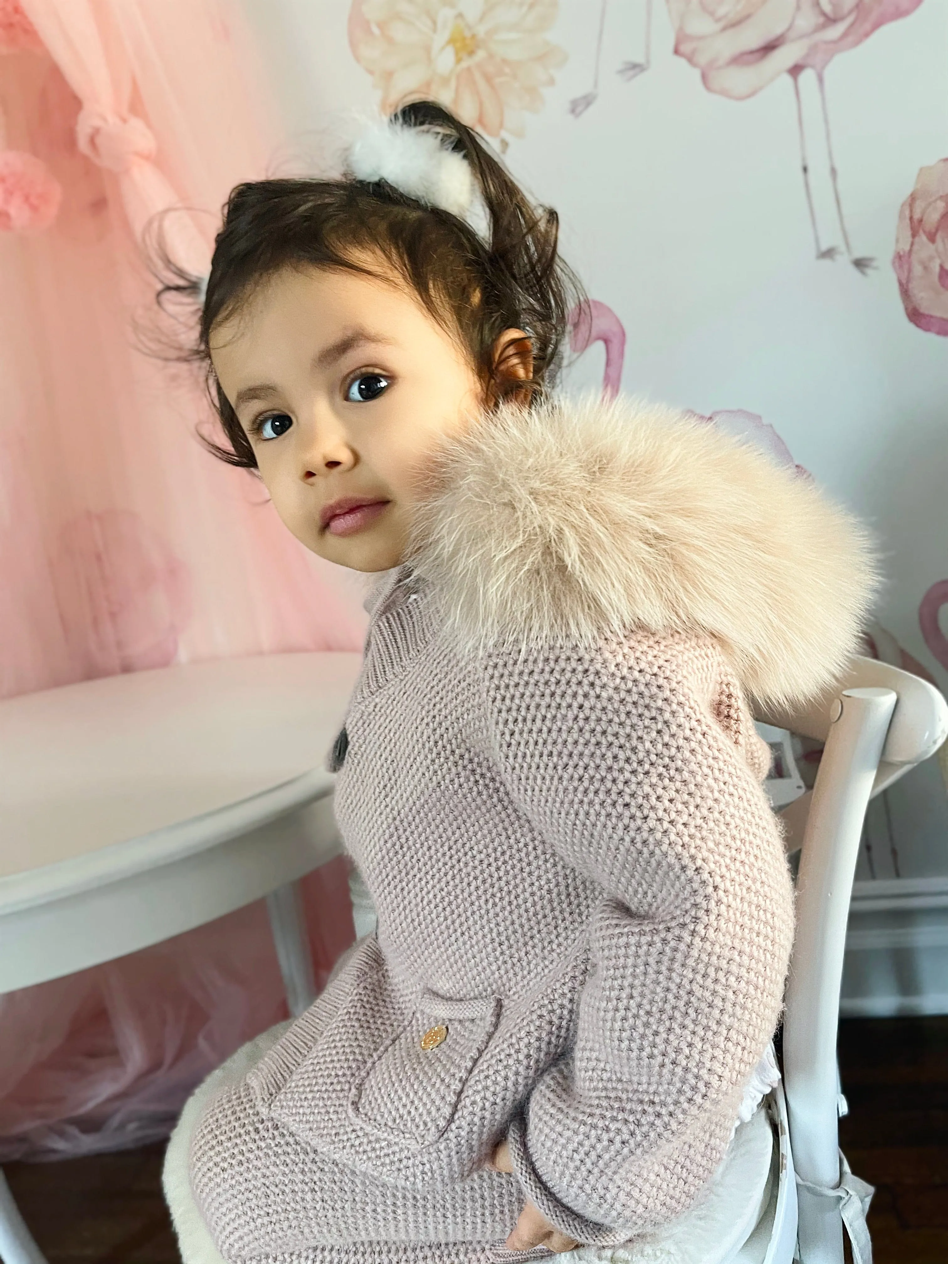 Honeycomb Dusty Pink Cashmere Pram Coat