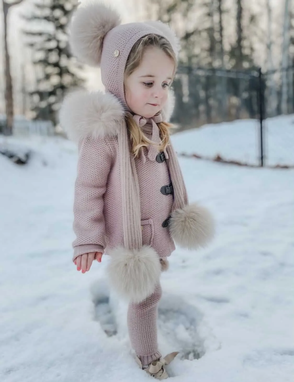 Honeycomb Dusty Pink Cashmere Pram Coat