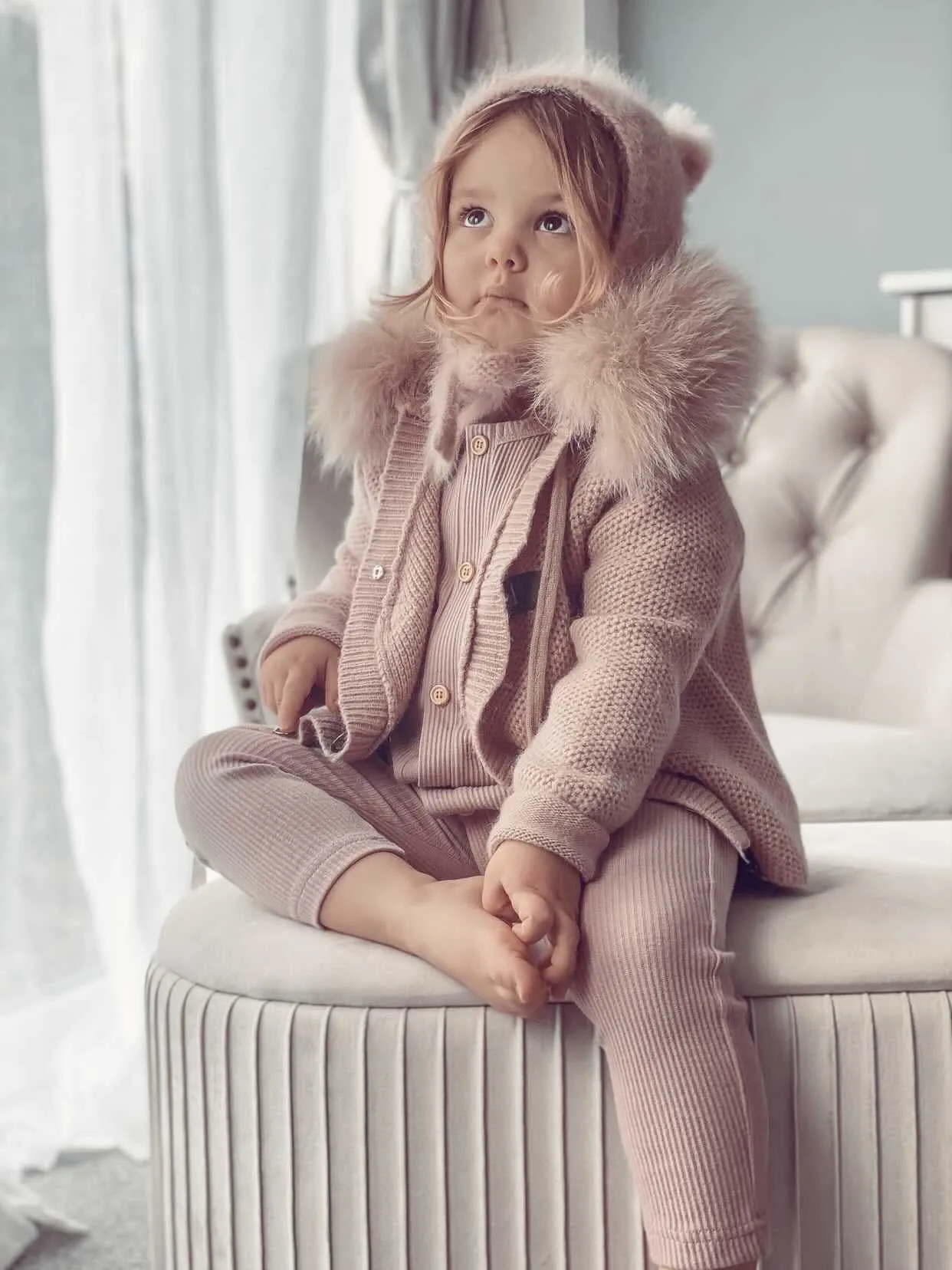 Honeycomb Dusty Pink Cashmere Pram Coat