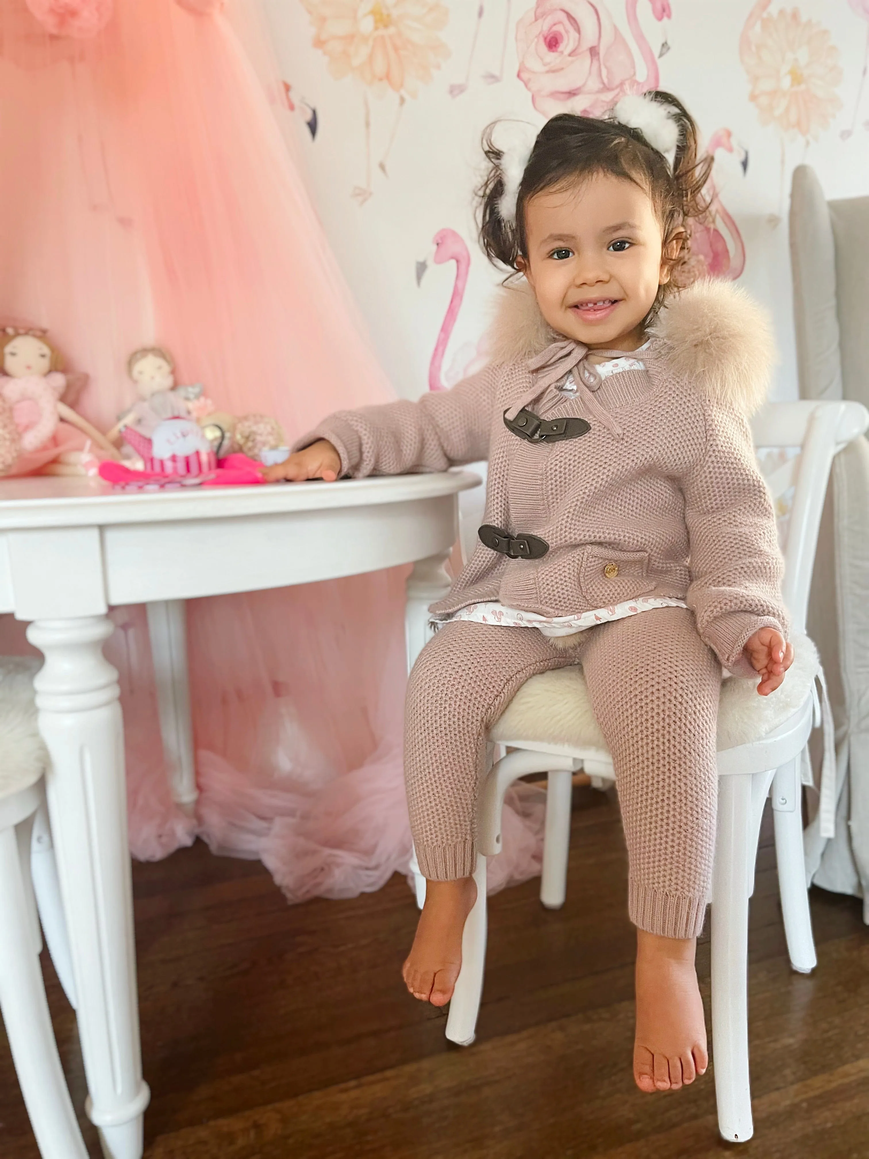 Honeycomb Dusty Pink Cashmere Pram Coat