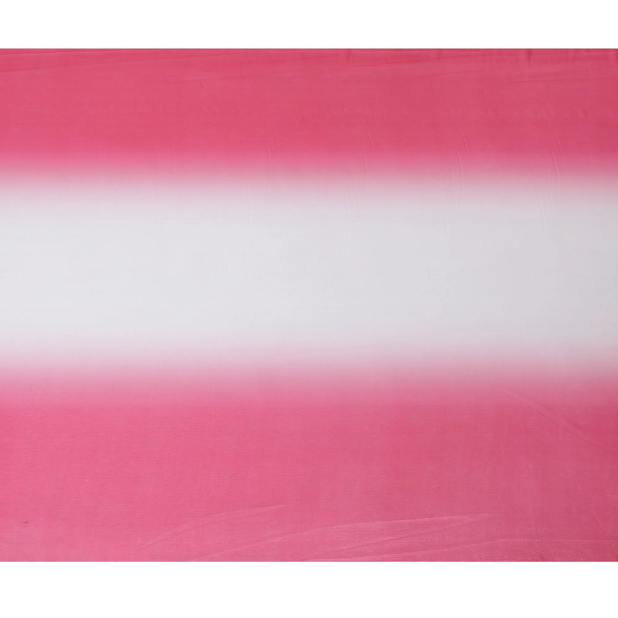 Hot pink, white synthetic chiffon fabric with same tone metallic lurex in ombre design-D14453