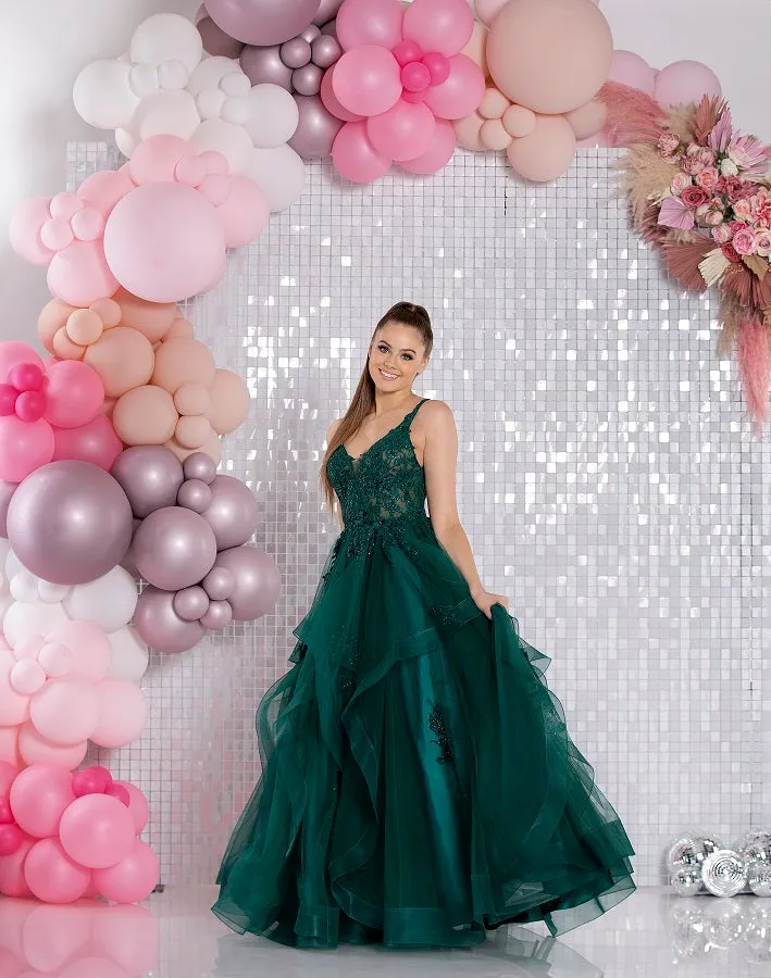 Imelda by Tiffanys layered ballgown prom dress