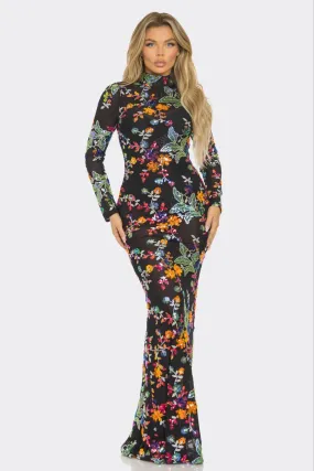 Iris Floral Long Dress