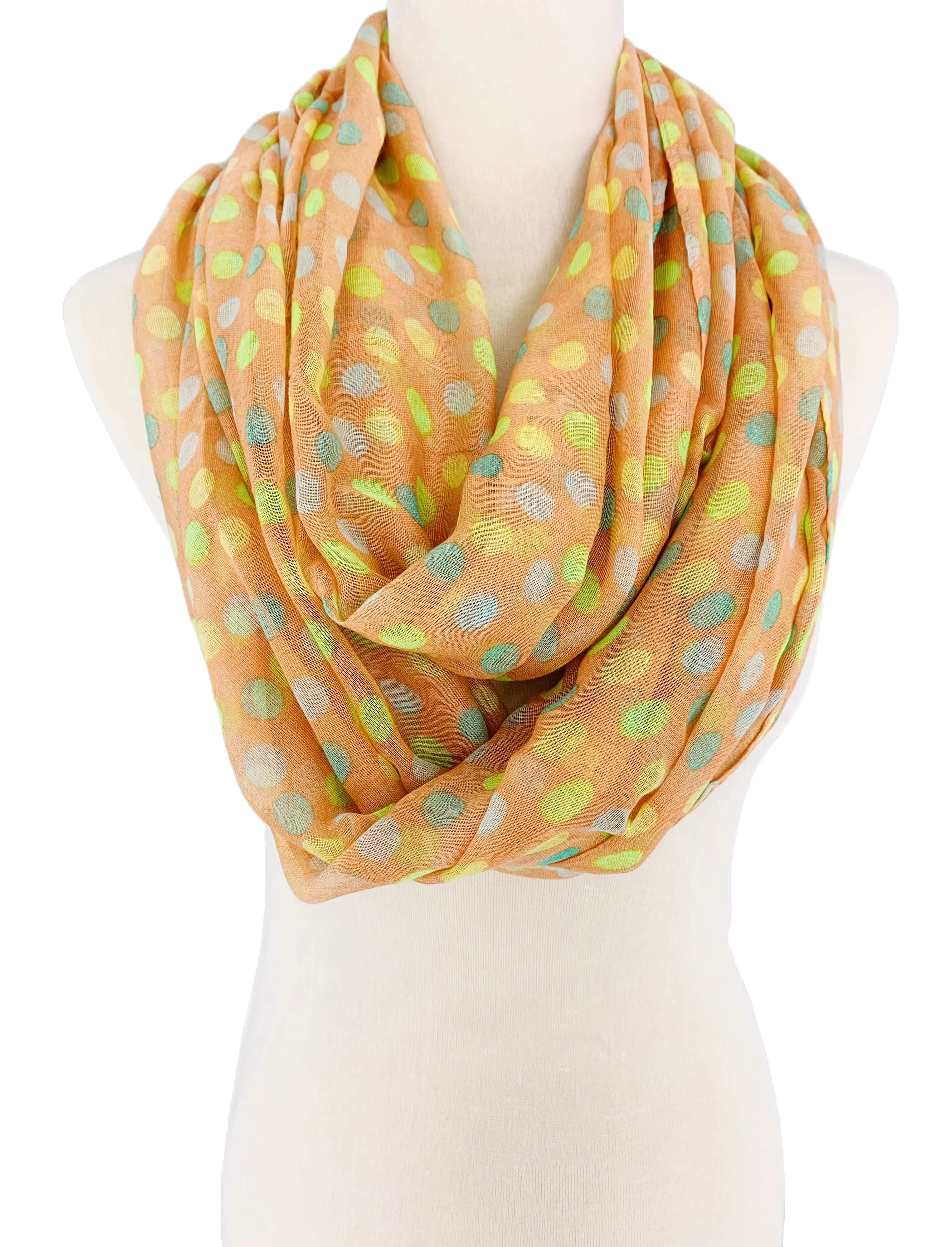 JC011501 Colorful Polka Dot Infinity Scarf