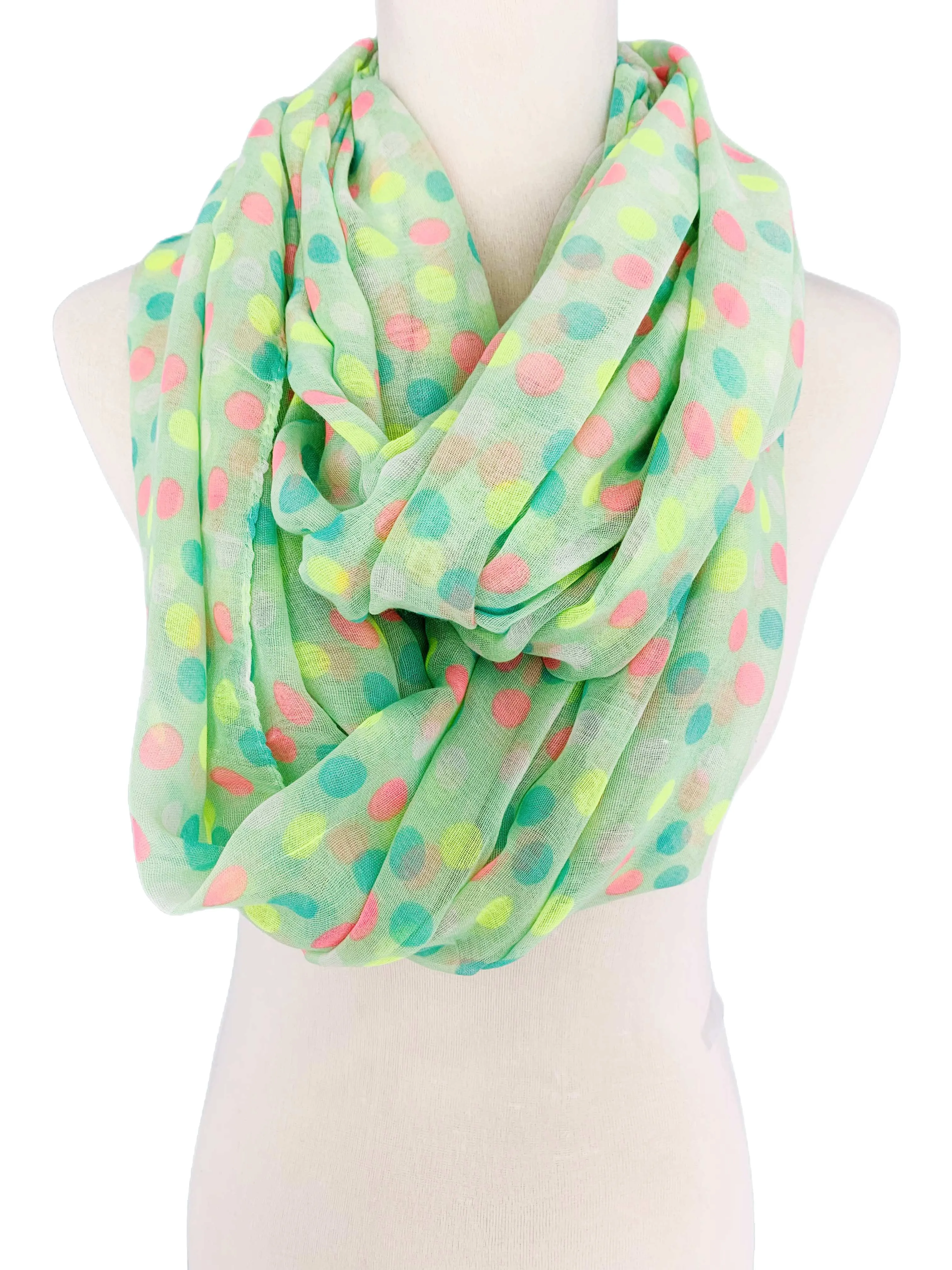 JC011501 Colorful Polka Dot Infinity Scarf