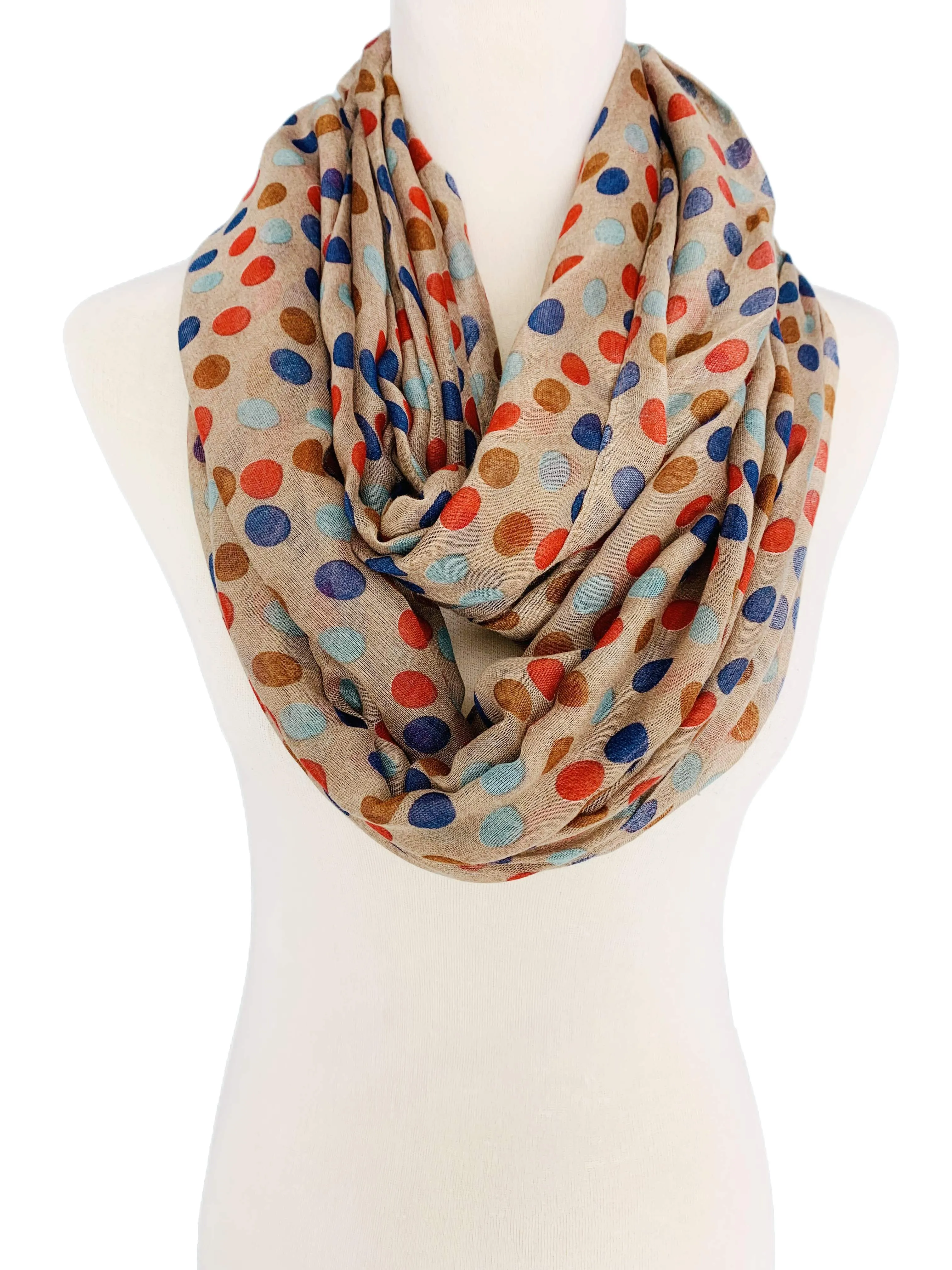 JC011501 Colorful Polka Dot Infinity Scarf