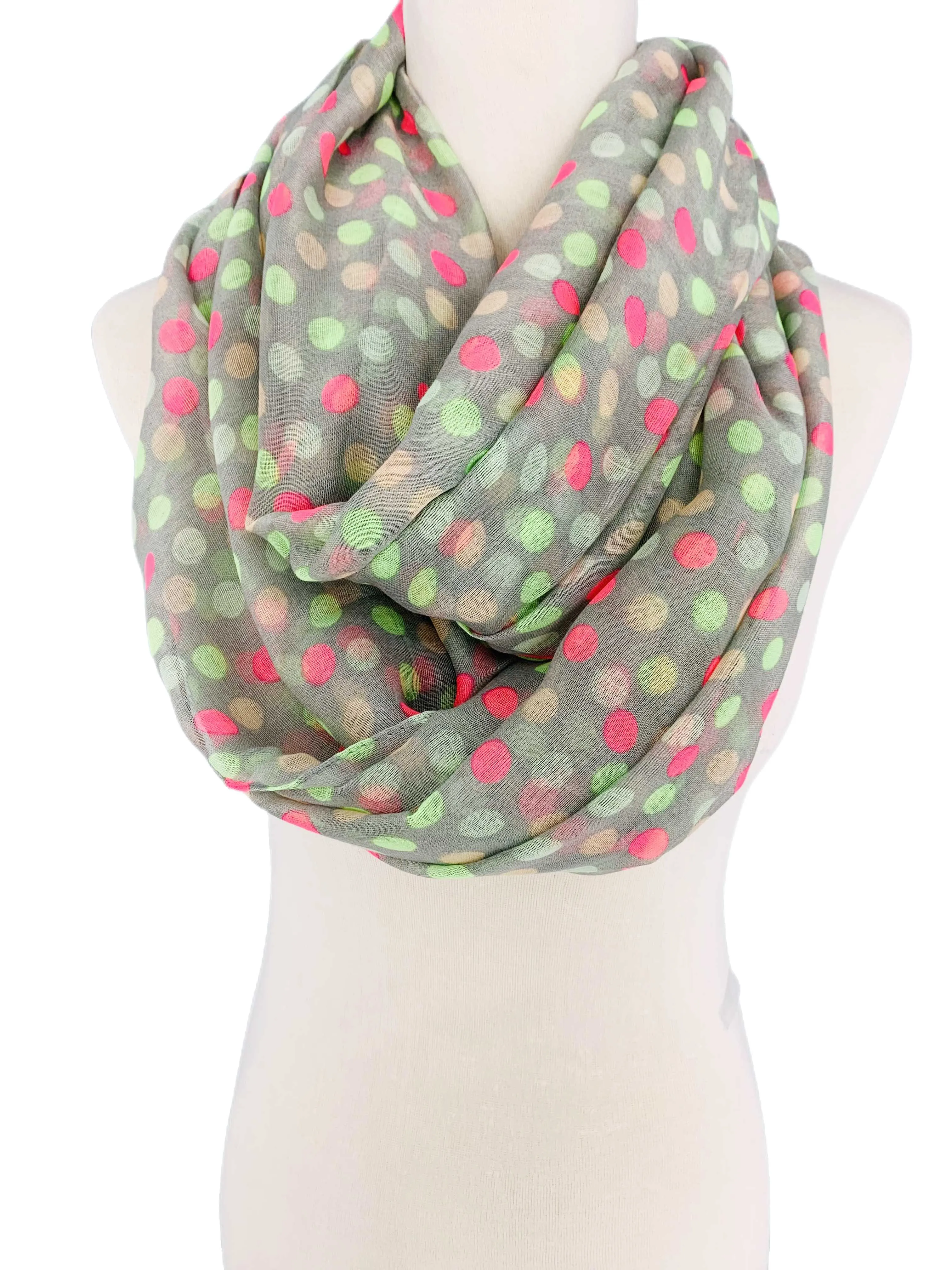 JC011501 Colorful Polka Dot Infinity Scarf