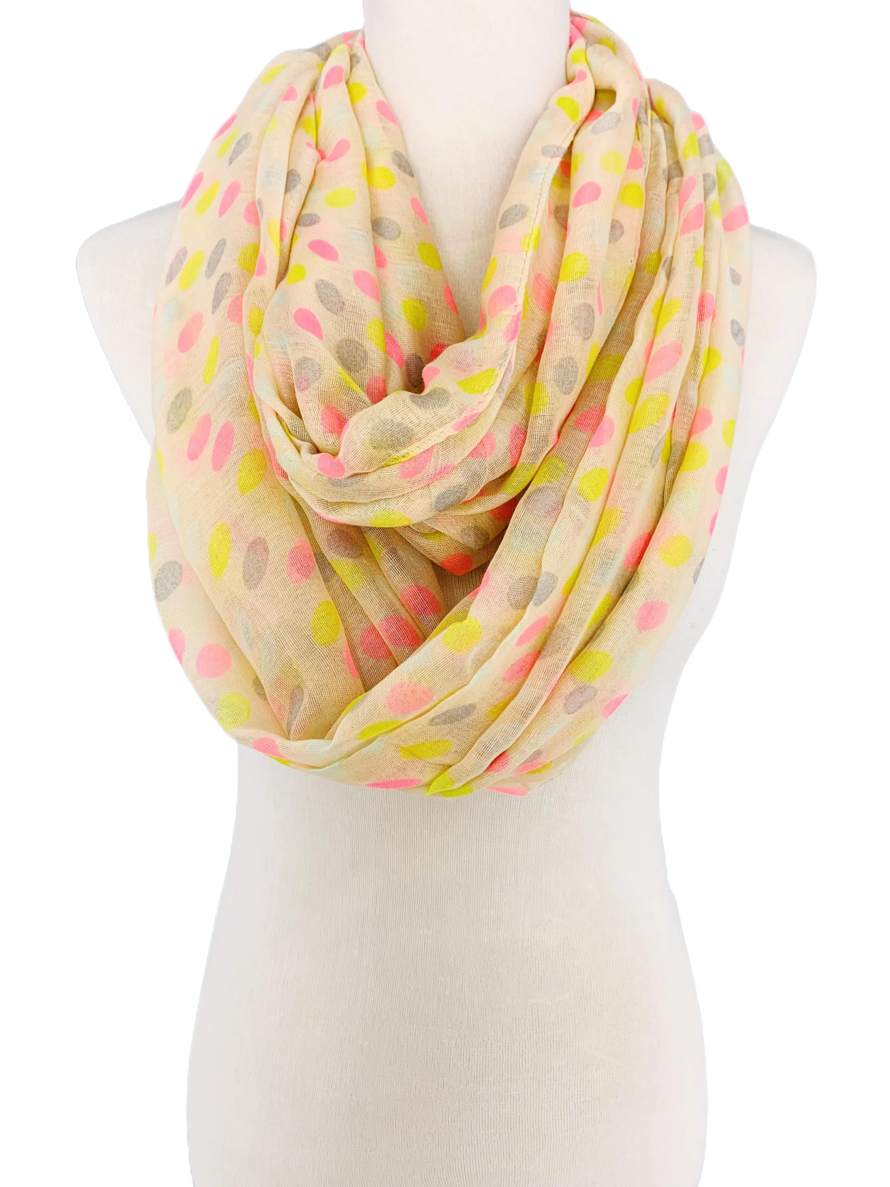 JC011501 Colorful Polka Dot Infinity Scarf