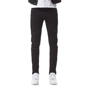 Jet Black Jeans with Rips