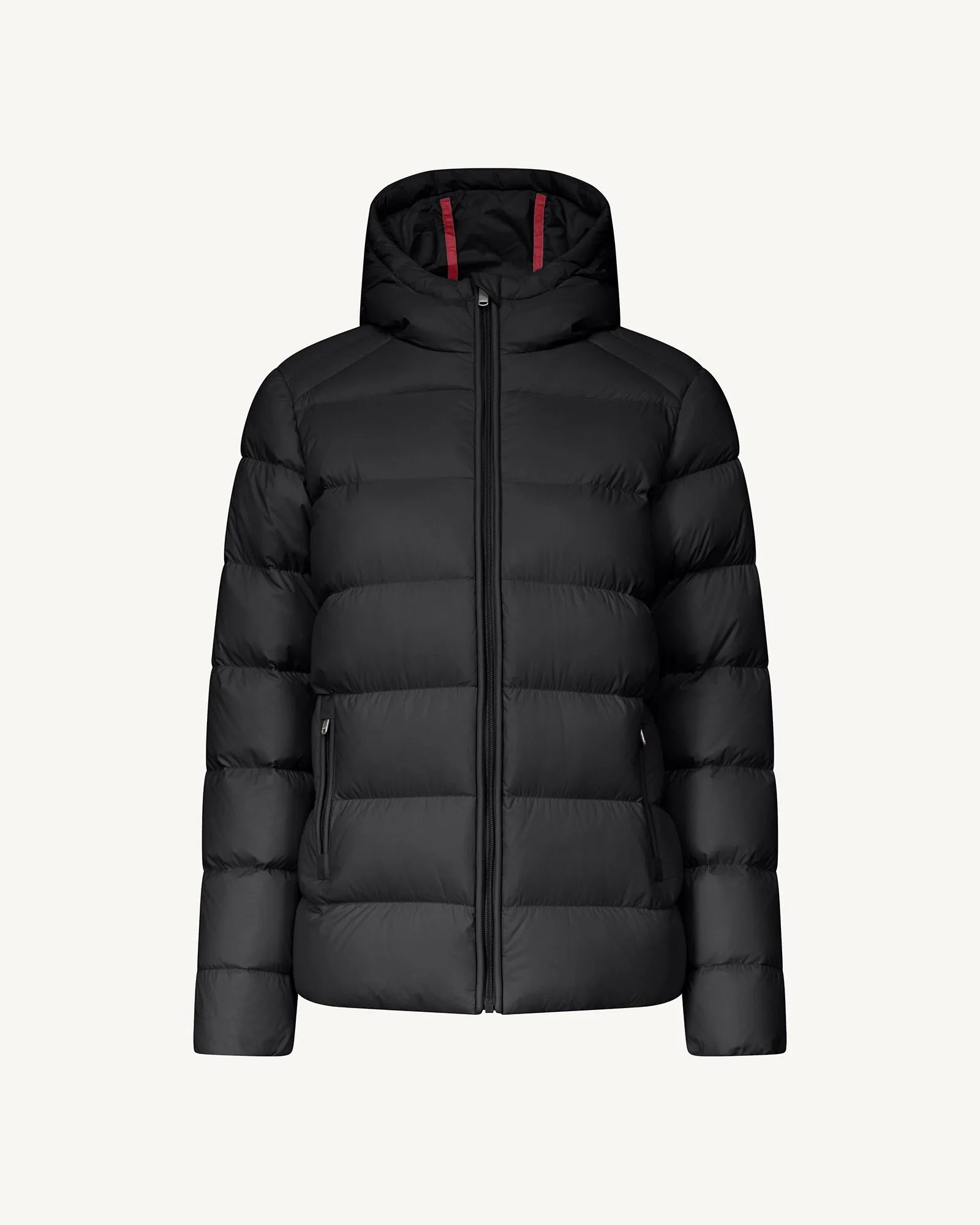 Johanna straight-cut hooded down jacket Black