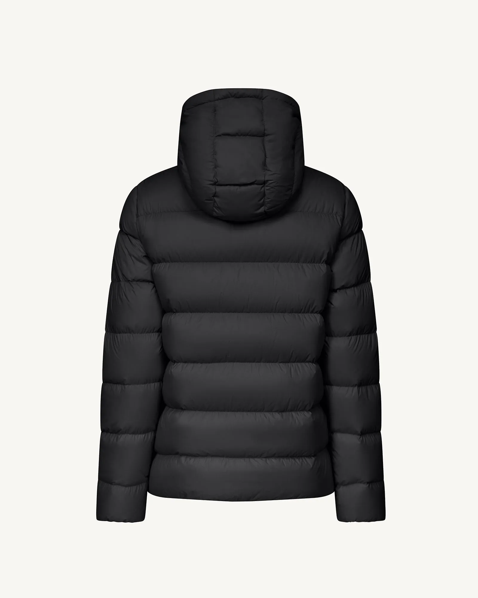 Johanna straight-cut hooded down jacket Black