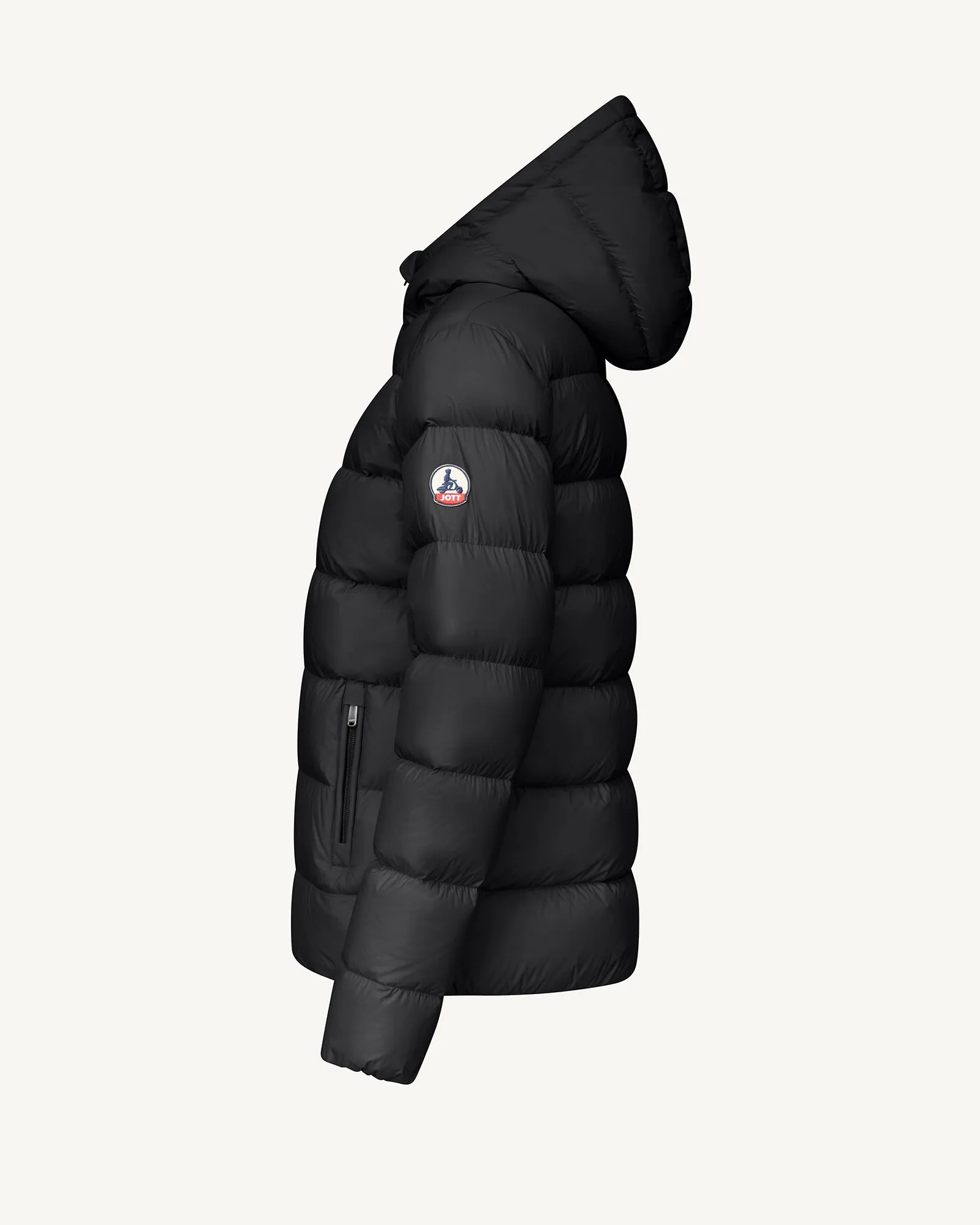 Johanna straight-cut hooded down jacket Black