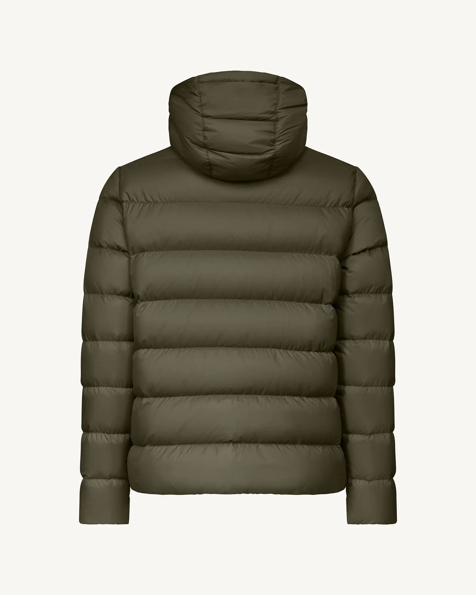 John straight-cut hooded down jacket Army