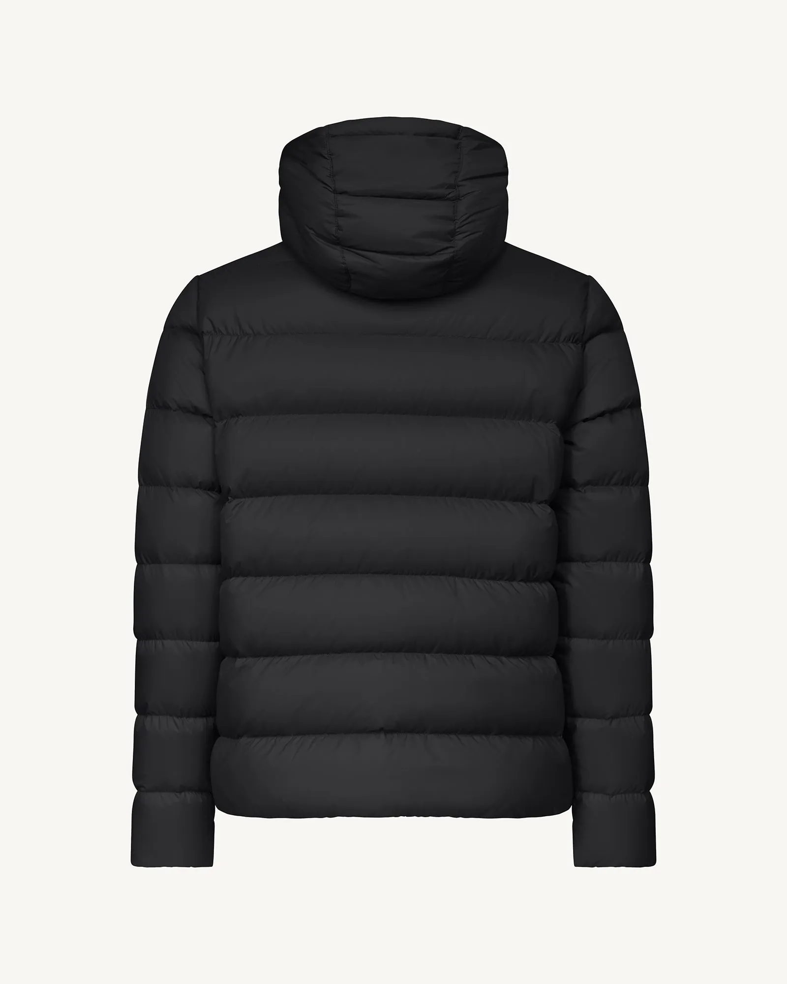 John straight-cut hooded down jacket Black