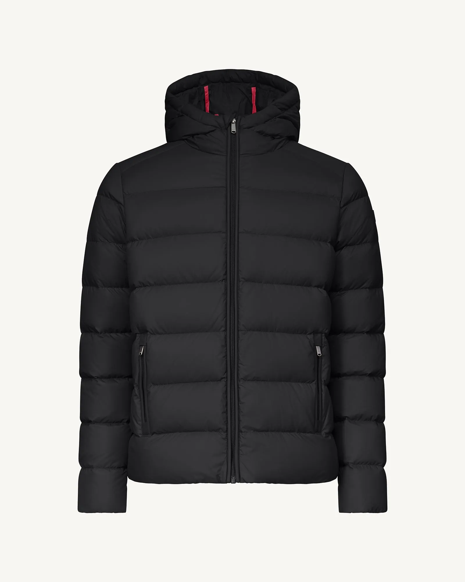 John straight-cut hooded down jacket Black