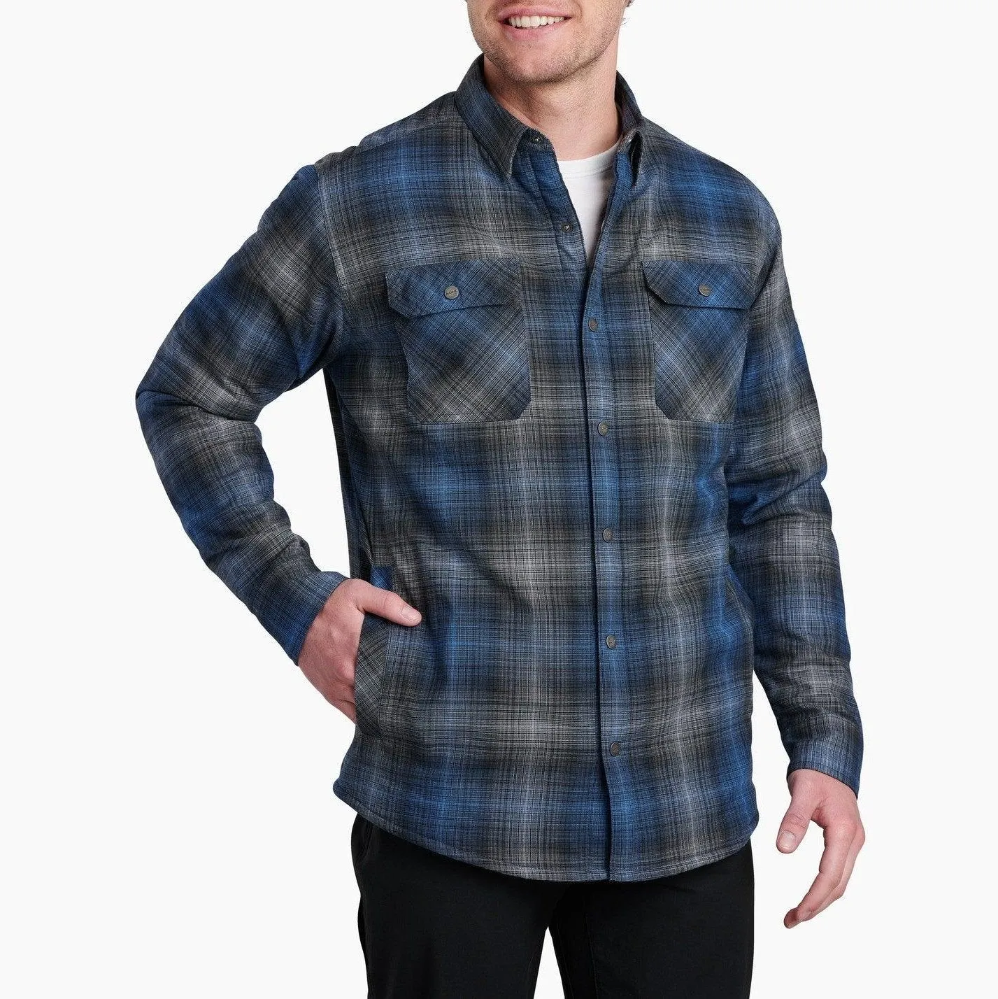 Joyrydr Long Sleeve Flannel Shirt - Blue Storm