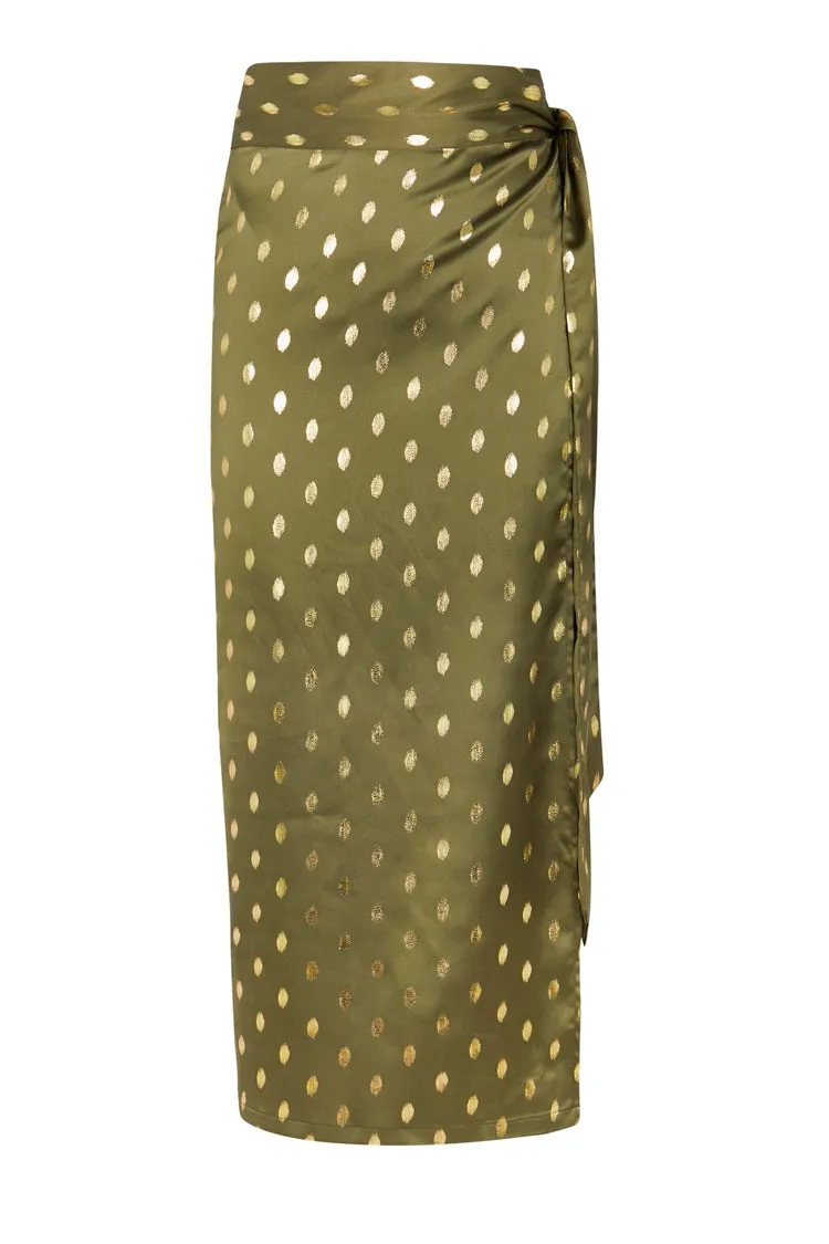 Khaki Jaspre skirt with Gold Fleck