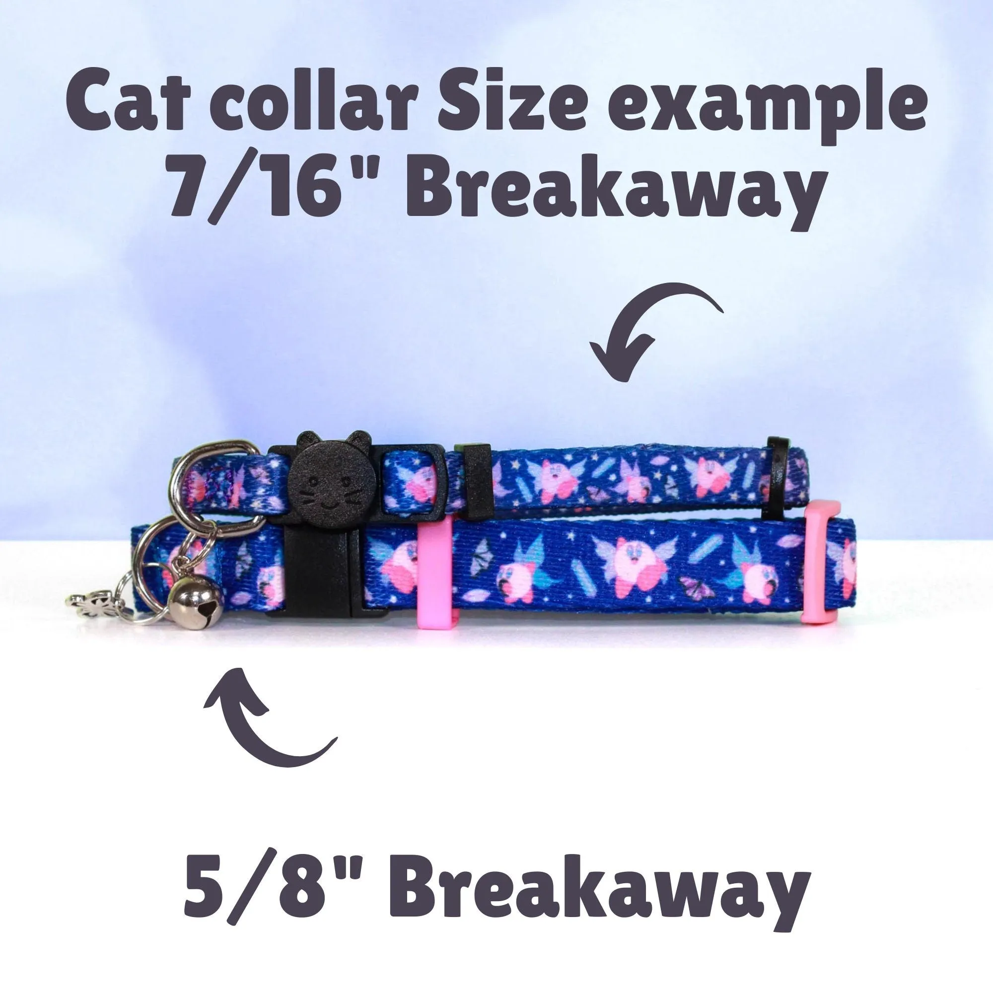 Kirby dog collar, Fairy Kirby, Breakaway Cat collar, Anime pet collar, Gamer collar,