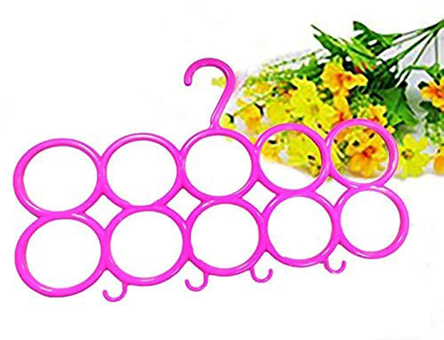 Kuber Industries 10-Circle Plastic 4 Pieces Ring Hanger for Scarf, Shawl, Tie, Belt, Closet Accessory Wardrobe Organizer (Multicolour) - CTKTC030759