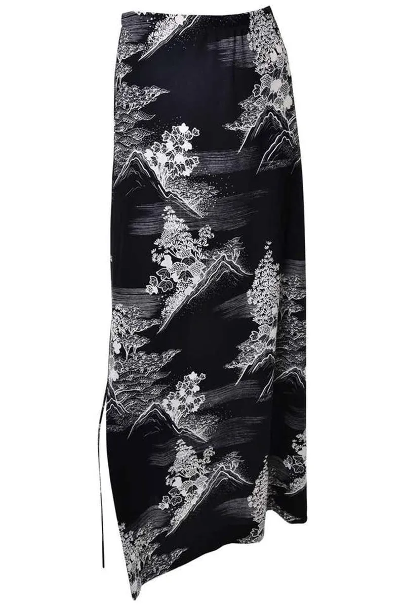 Lanvin Vintage 1970s 3 Pc Black & White Print Jersey Dress