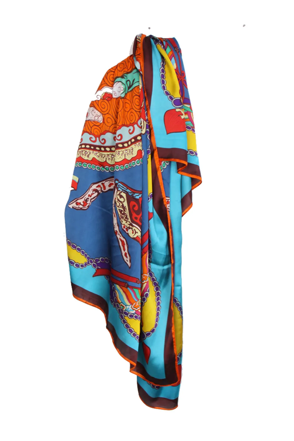 Large Square Silky Inspired Print Scarf