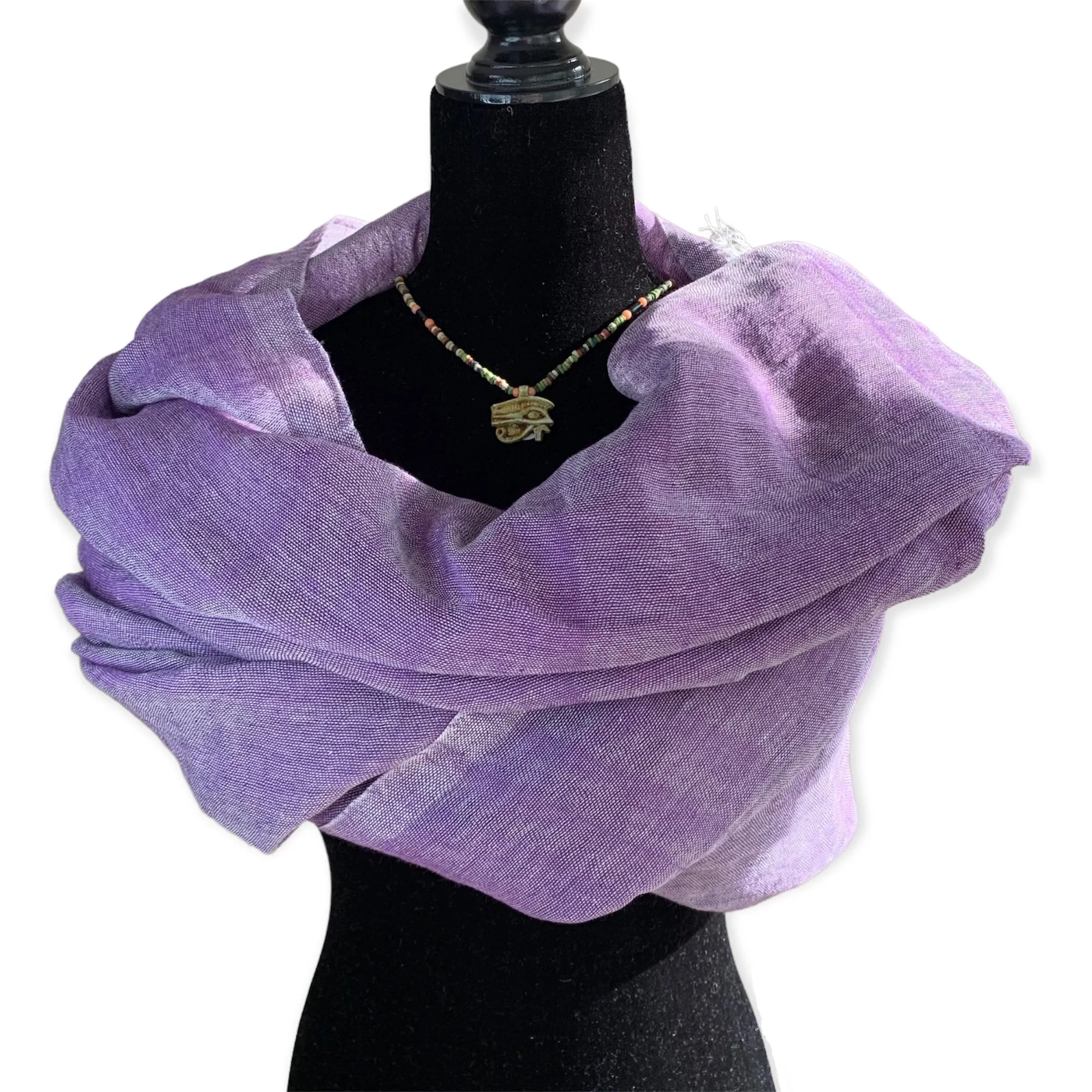 Linen Handwoven Scarf - Violet