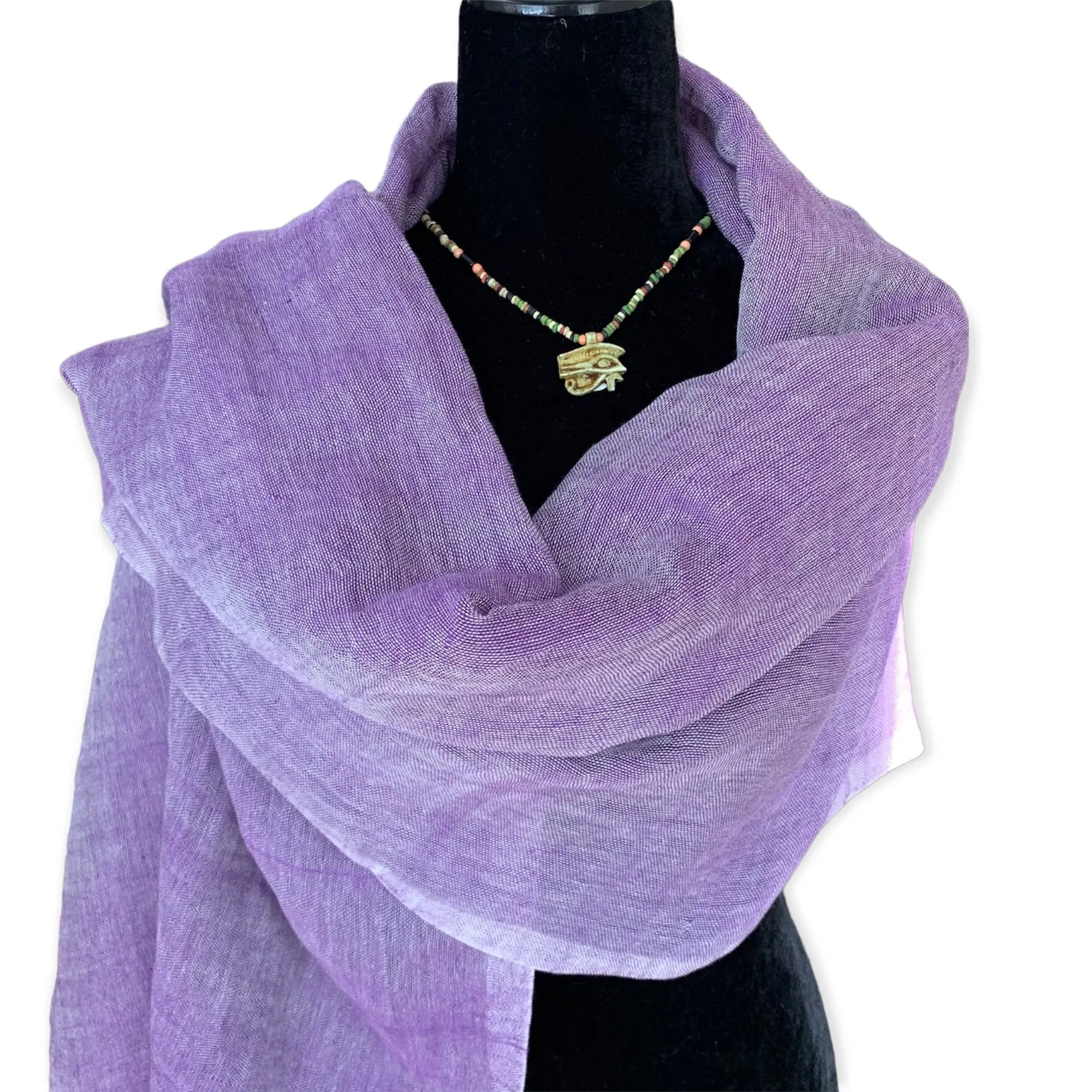 Linen Handwoven Scarf - Violet