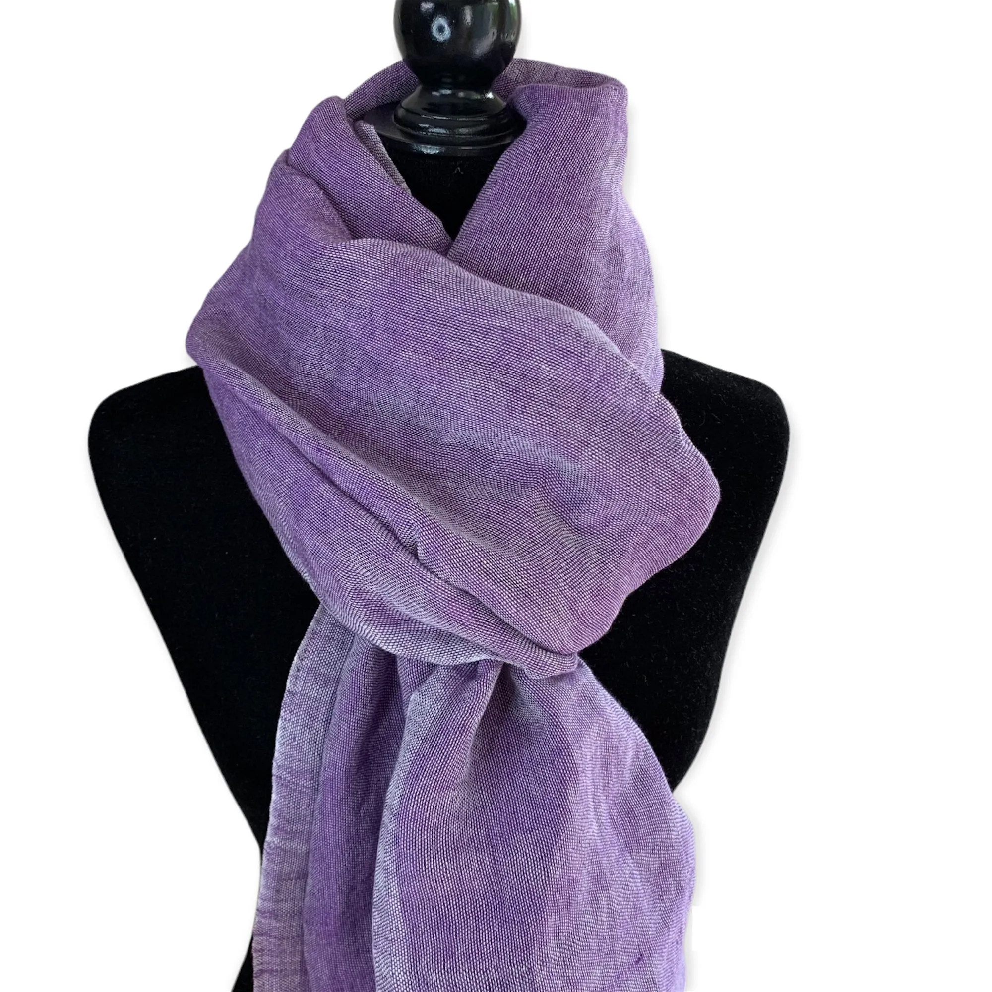 Linen Handwoven Scarf - Violet