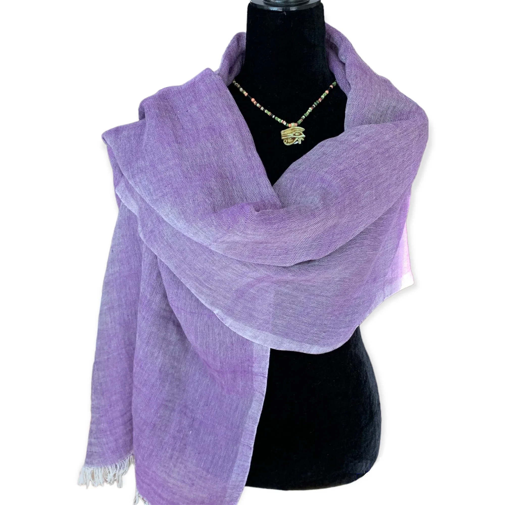 Linen Handwoven Scarf - Violet