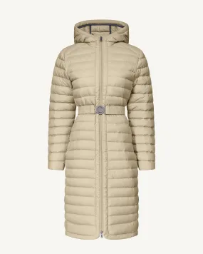 Lisy long hooded down jacket Beige