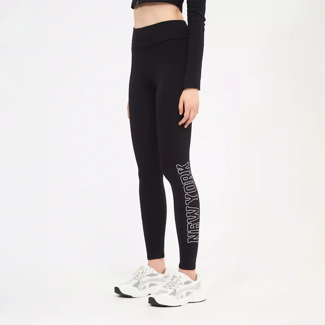 Long High-Waisted Leggings with Lettering